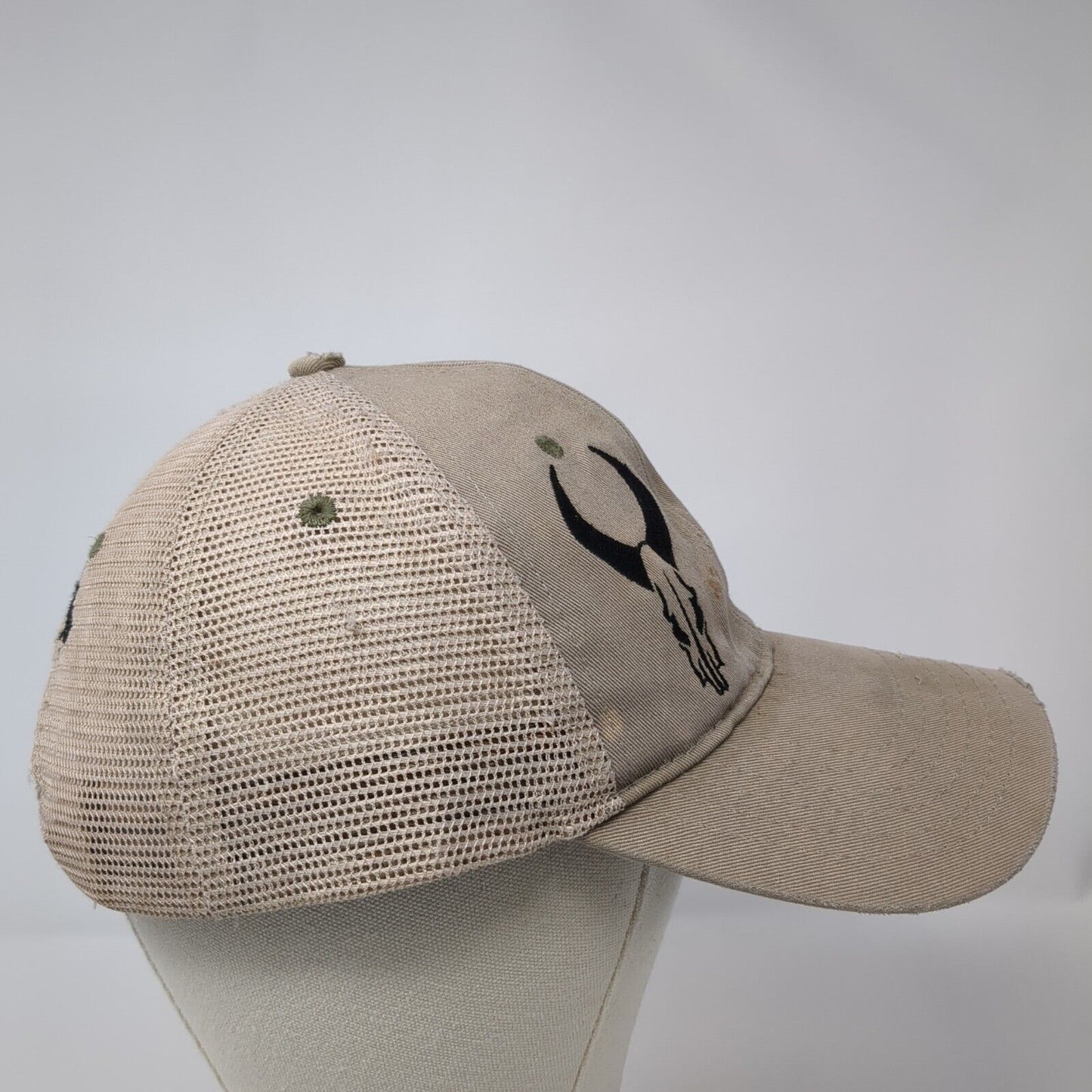 Badlands Snapback Trucker Hat Tan One Size Adjustable Mesh Back Distressed