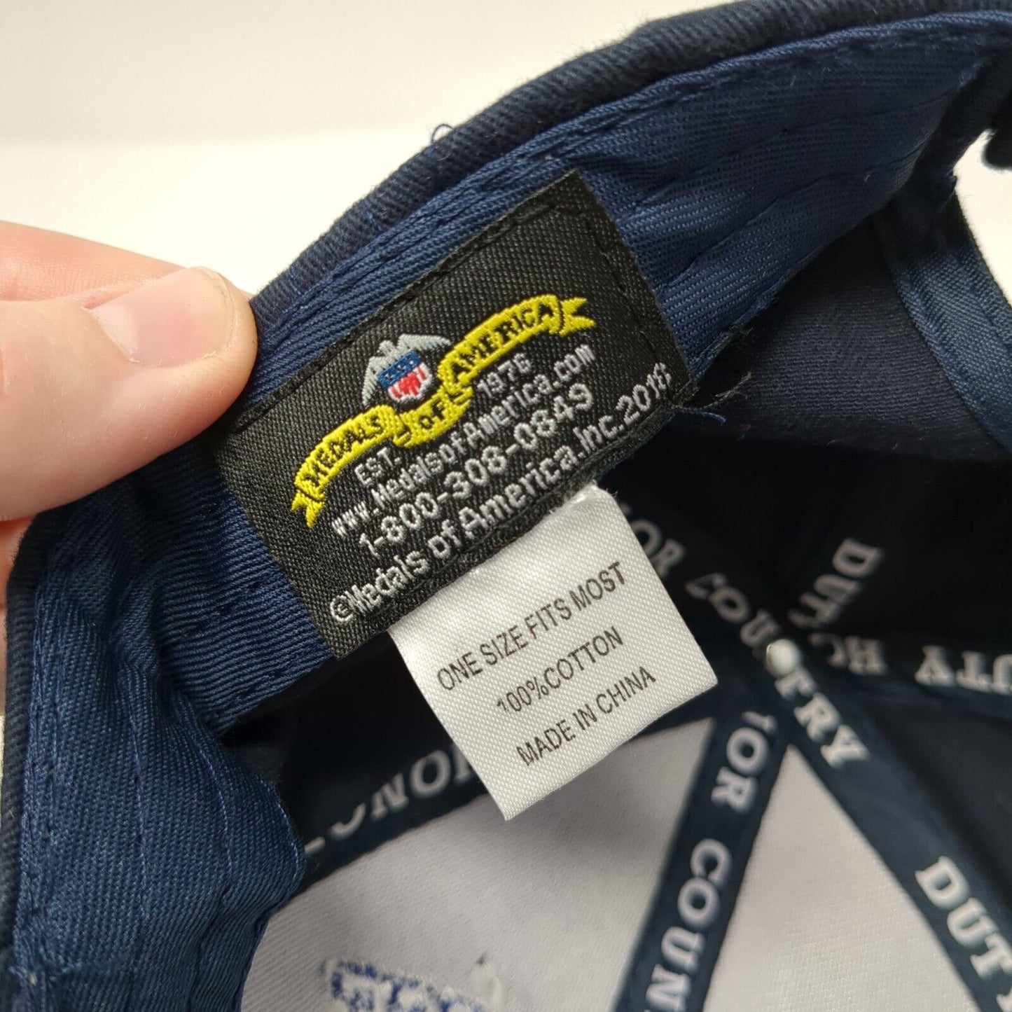 US Air Force Veteran Strapback Hat Blue OSFM Solid Duty Honor Country