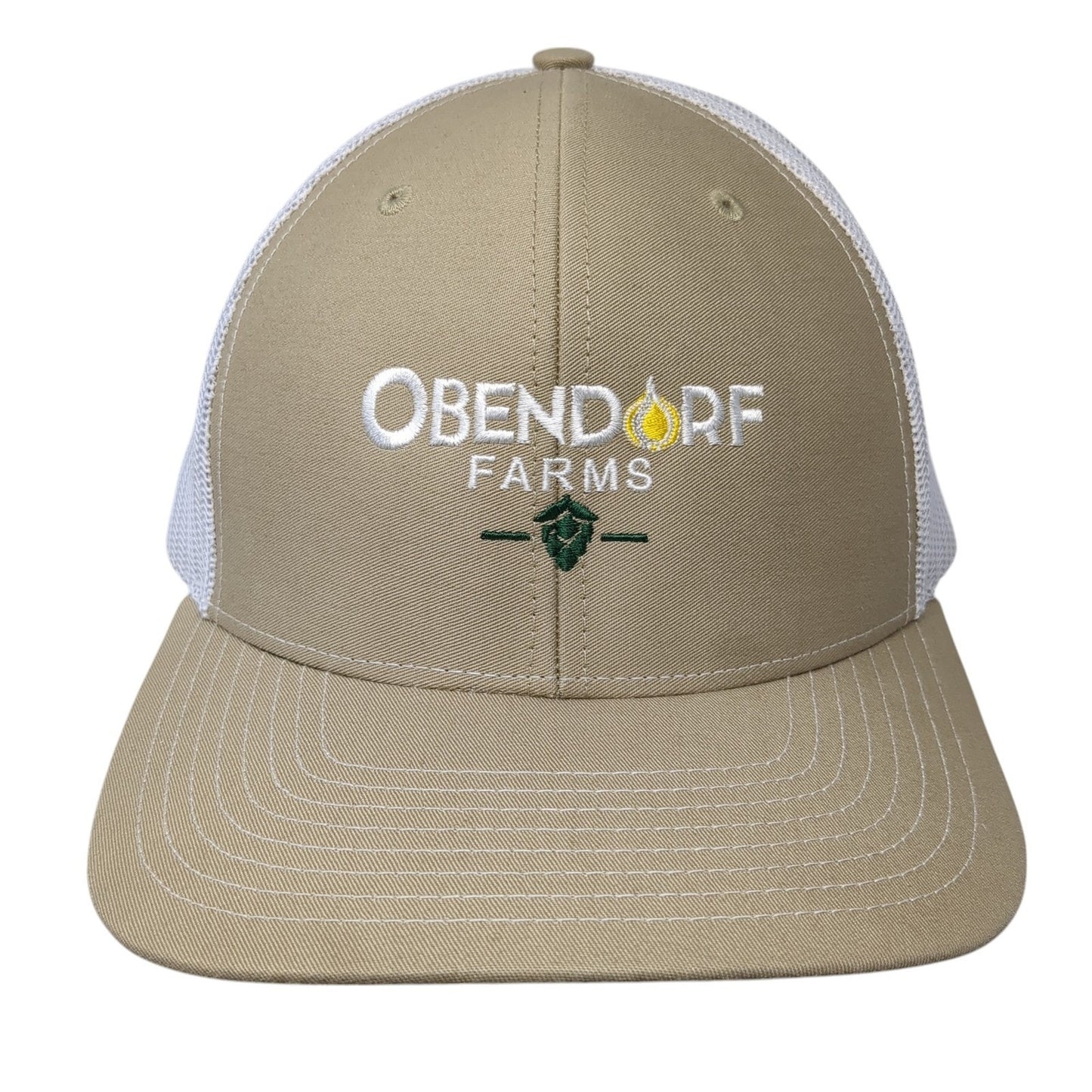Obendorf Farms Snapback Trucker Hat Brown One Size Mesh Back Richardson
