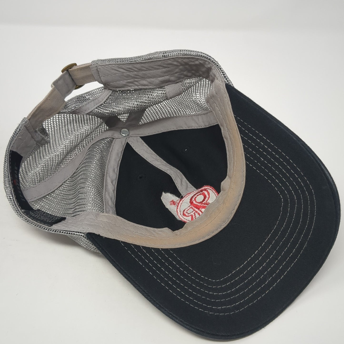 9R Slideback Trucker Hat Black One Size Mesh Back Colorblock Sportsman