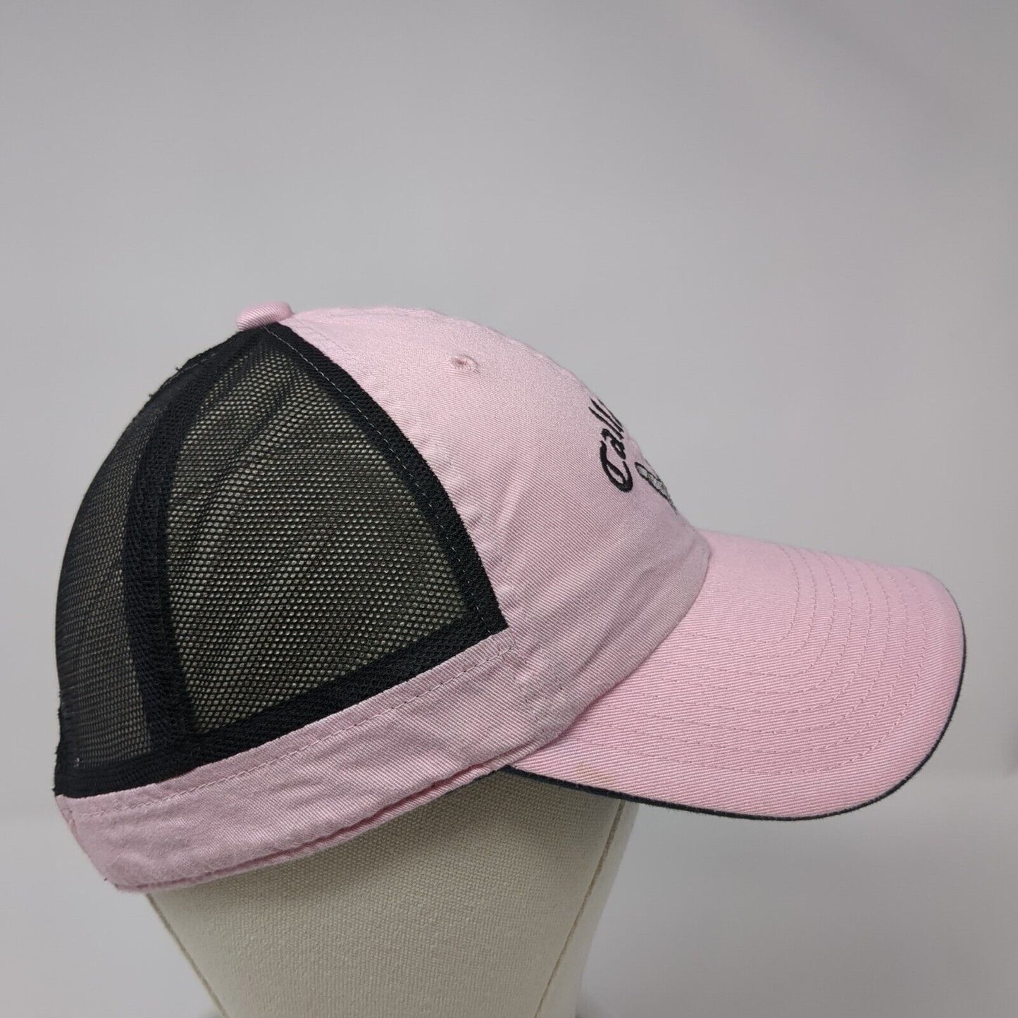 Callaway Golf Strapback Mesh Back Trucker Hat Pink One Size Rhinestone