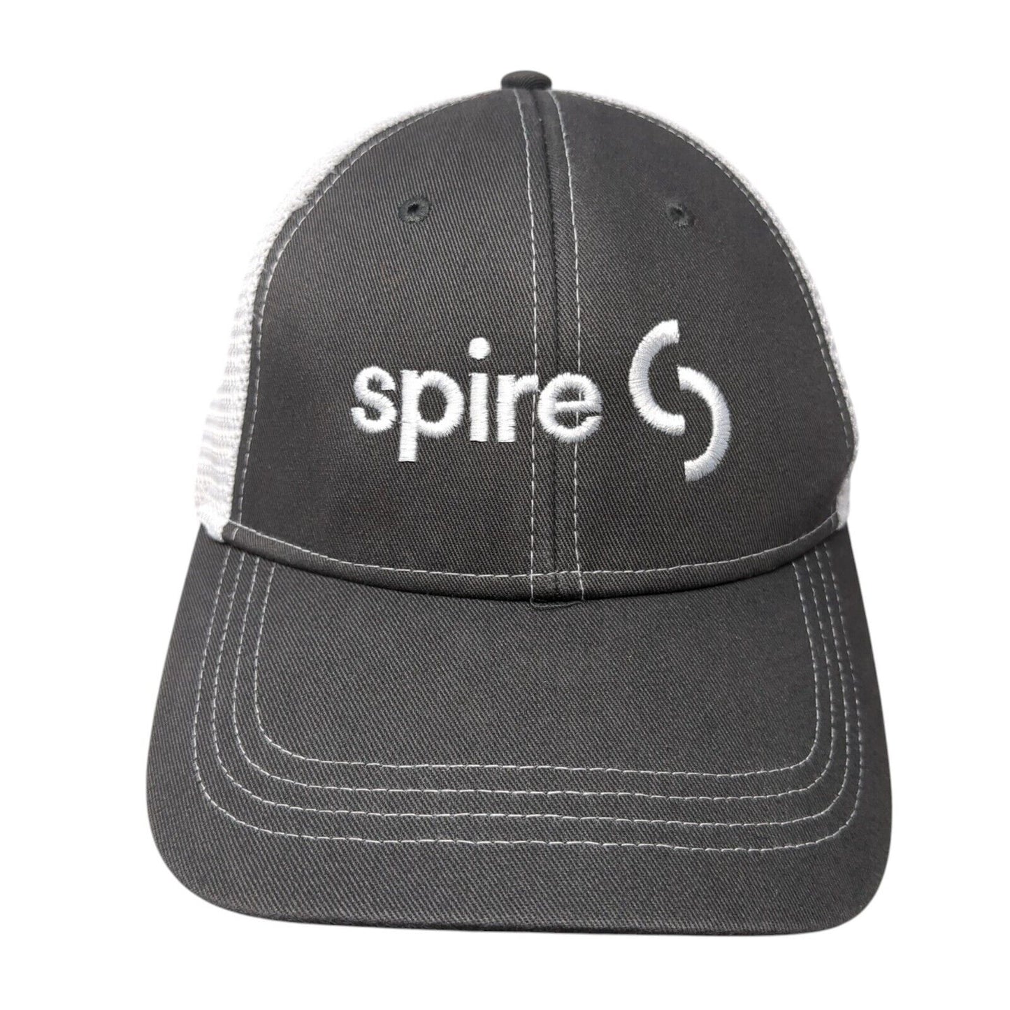 Spire Logo Slideback Trucker Hat Gray One Size Mesh Back Cap America