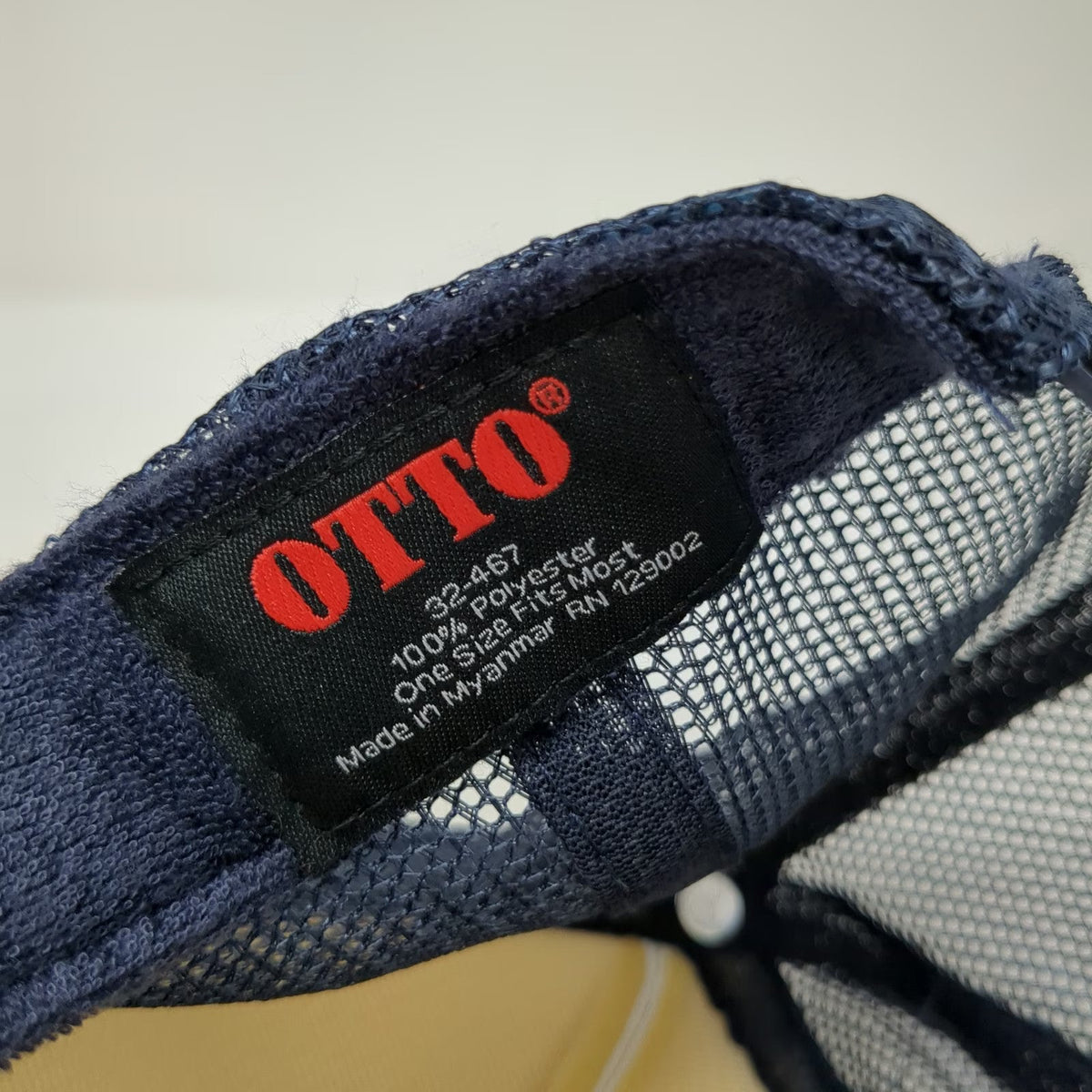 OTTO Trucker Hat Blue White One Size Block Island BIBH Mesh Snapback Foam Brim