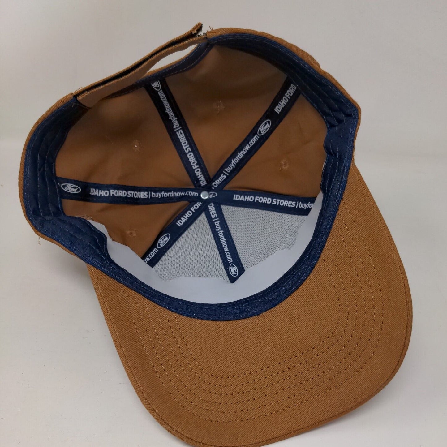 American Flag Strapback Hat Brown One Size Adjustable Built Ford Tough