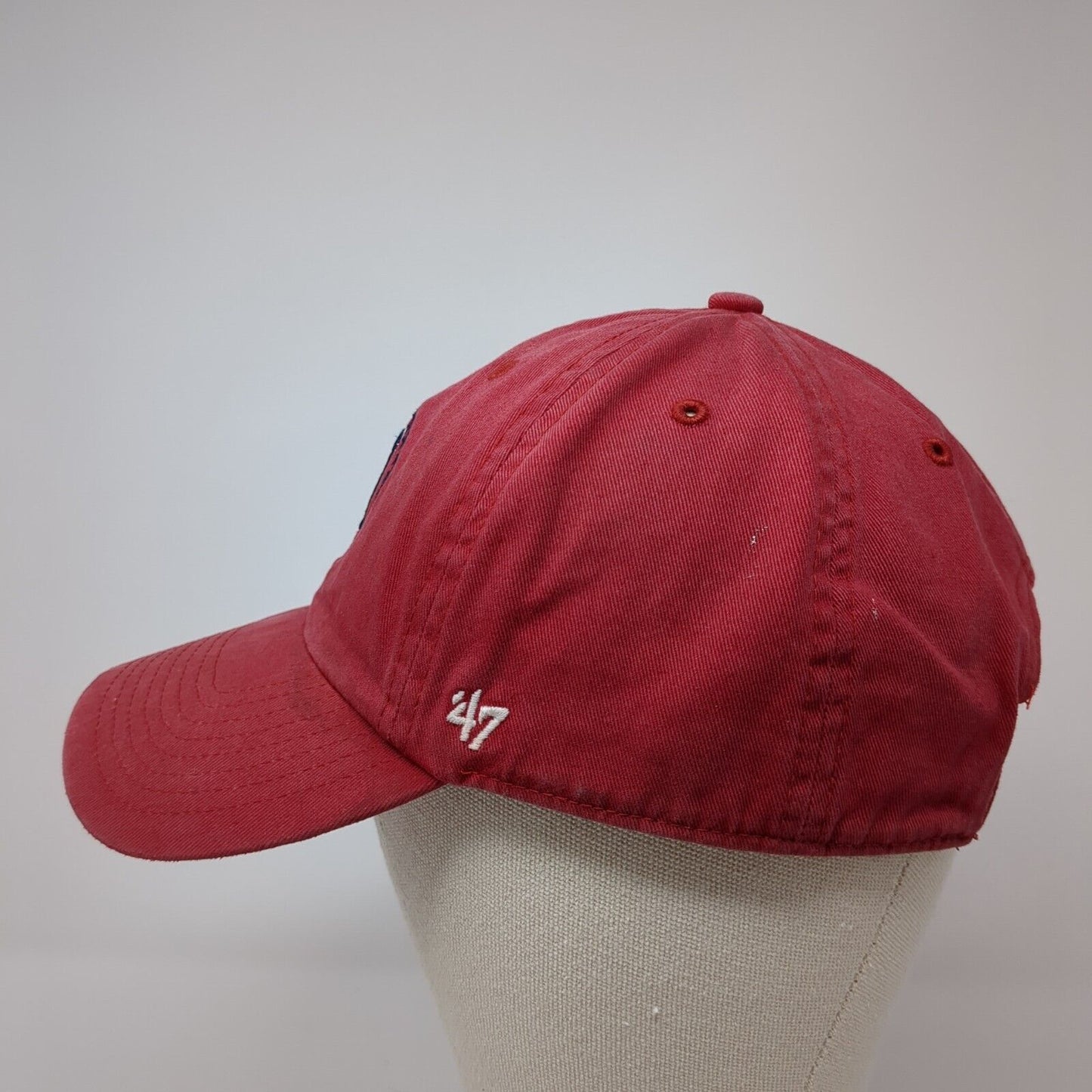 '47 Brand Slideback Hat Red One Size Adjustable Embroidered 6 Panel Cotton