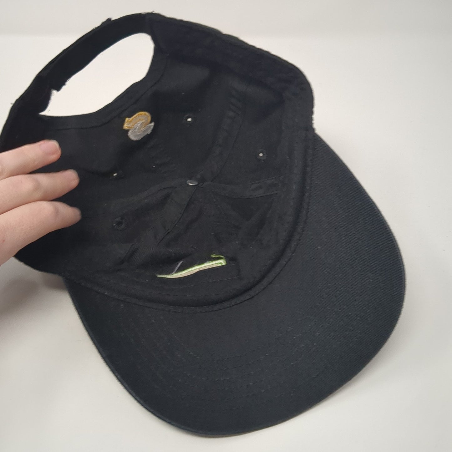 Fresh Strapback Baseball Cap Black One Size Adjustable Embroidered 6 Panel
