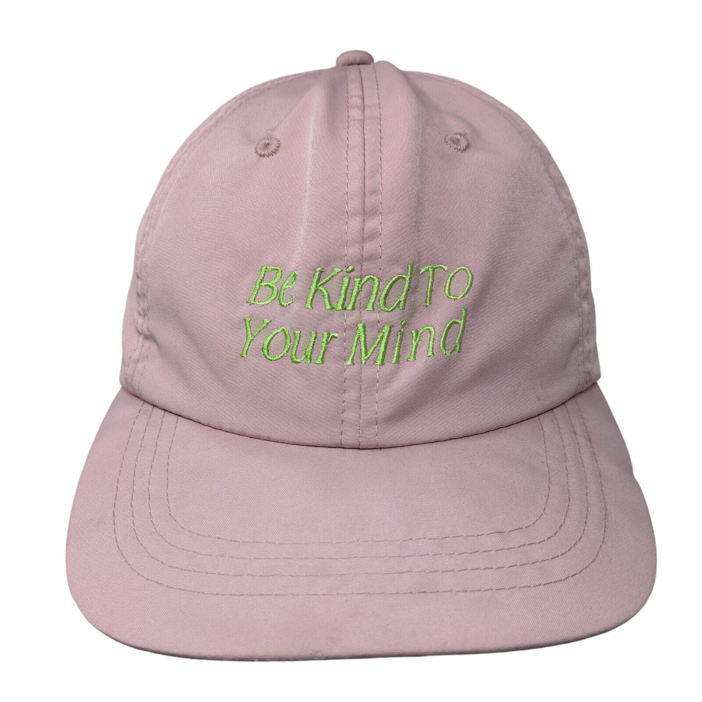 Be Kind To Your Mind Slideback Hat Pink One Size Embroidered 6 Panel