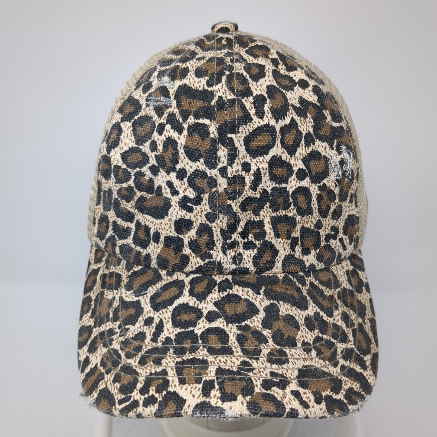 Unbranded Strapback Trucker Hat Multi One Size Animal Print Ponytail