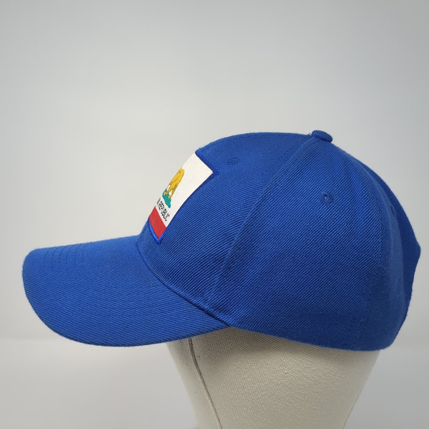 California Republic Bear Flag Strapback Hat Blue One Size Adjustable