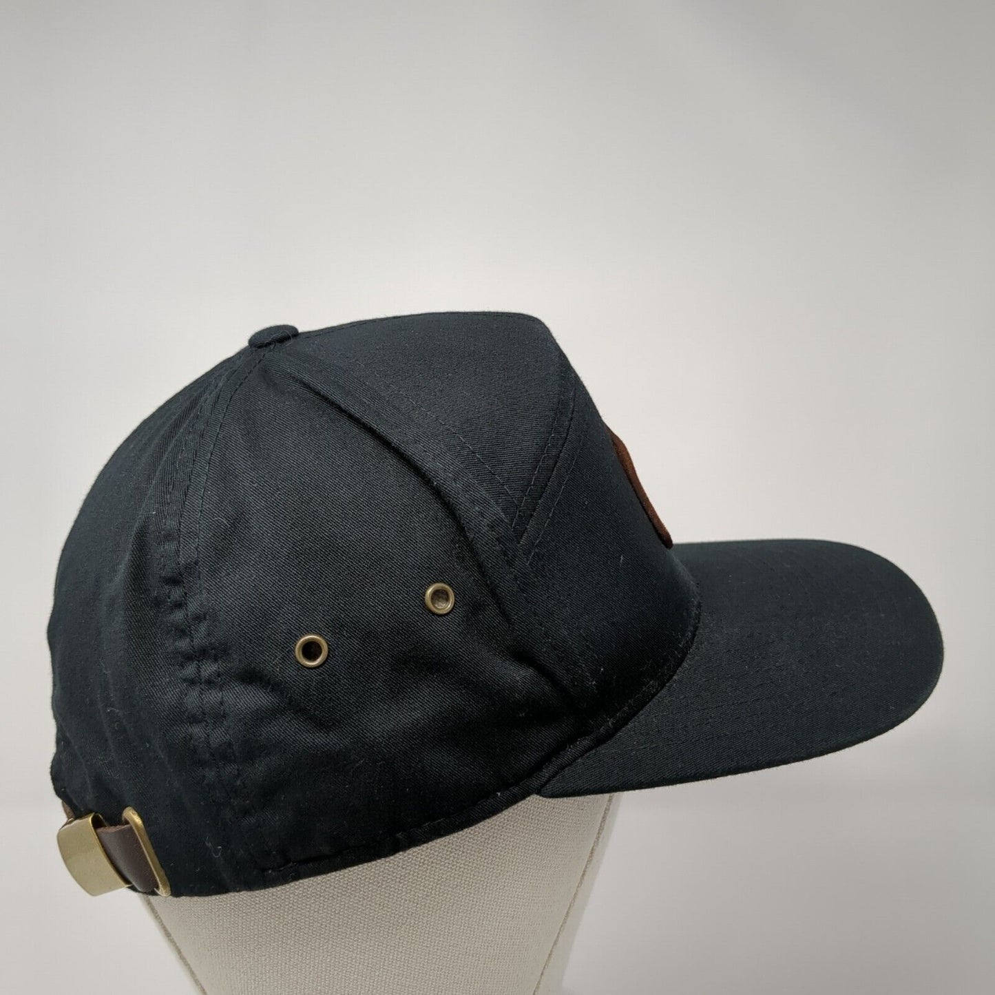 Discover Church Slideback Hat Black OS Adjustable Leather Patch Richardson