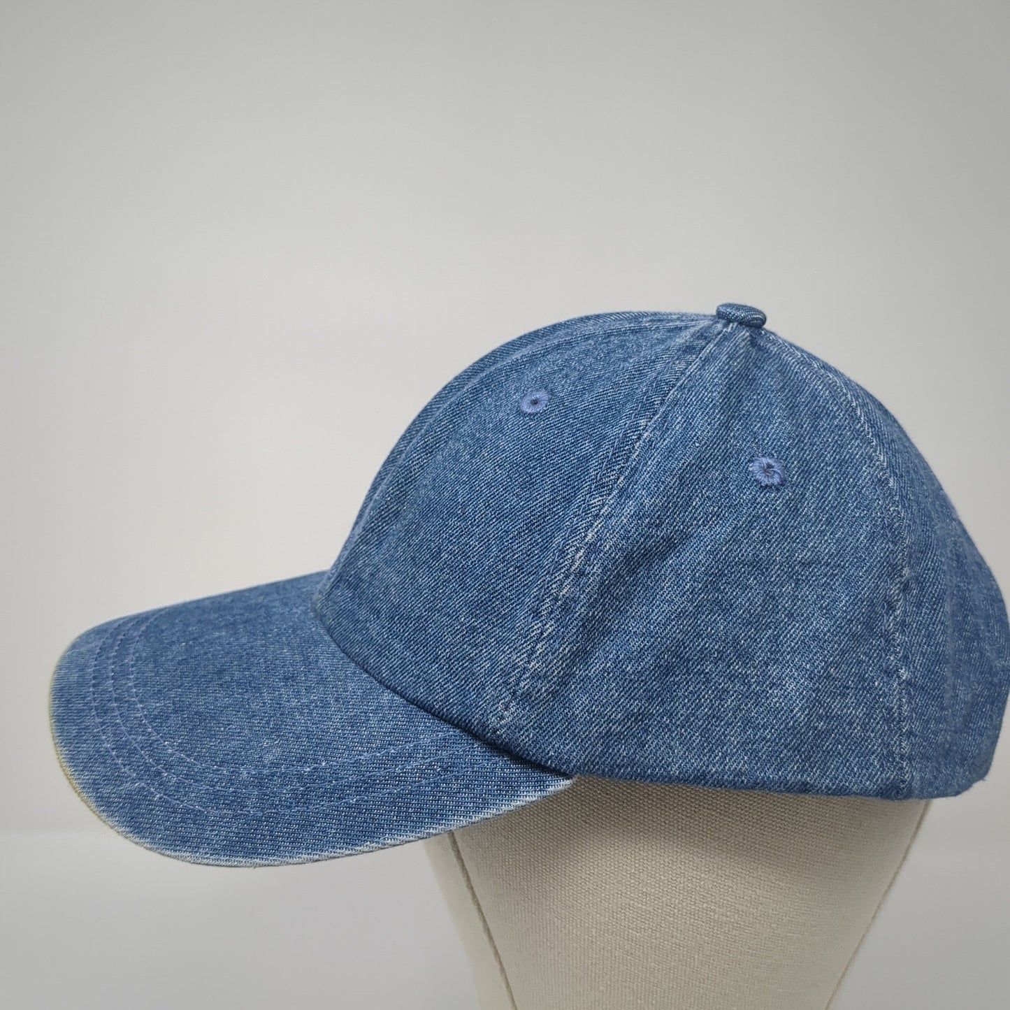 Unbranded Slideback Baseball Cap Blue One Size Adjustable 6 Panel Denim Blank