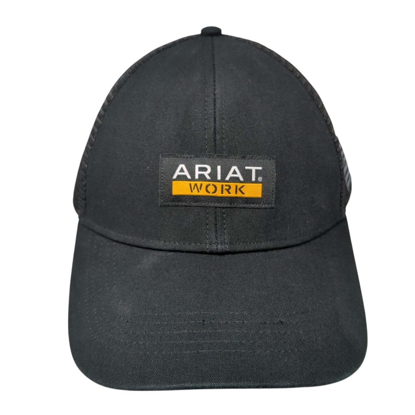 Ariat Work Patch Snapback Trucker Hat Black One Size Mesh Back USA Flag