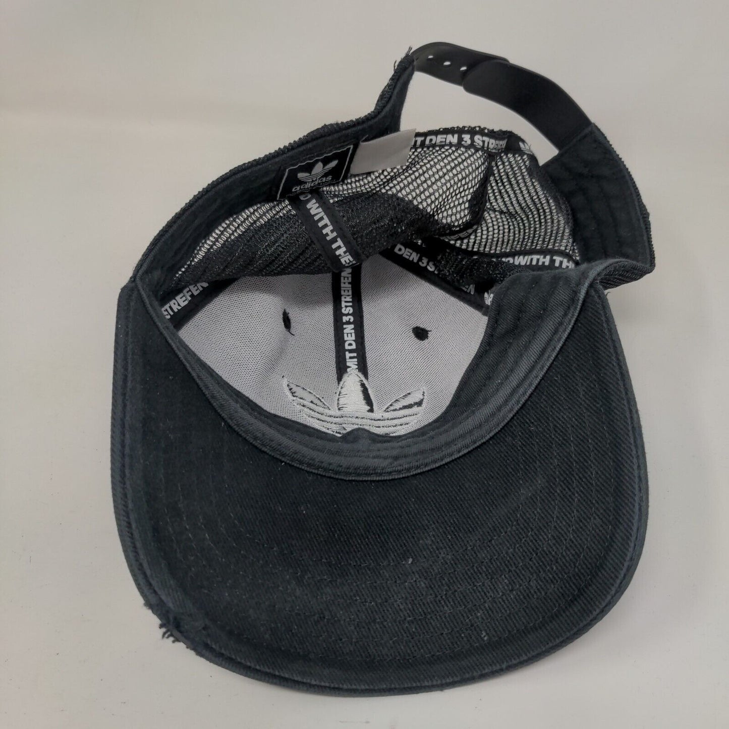 Adidas Trefoil Snapback Mesh Back Trucker Hat Black One Size 6 Panel