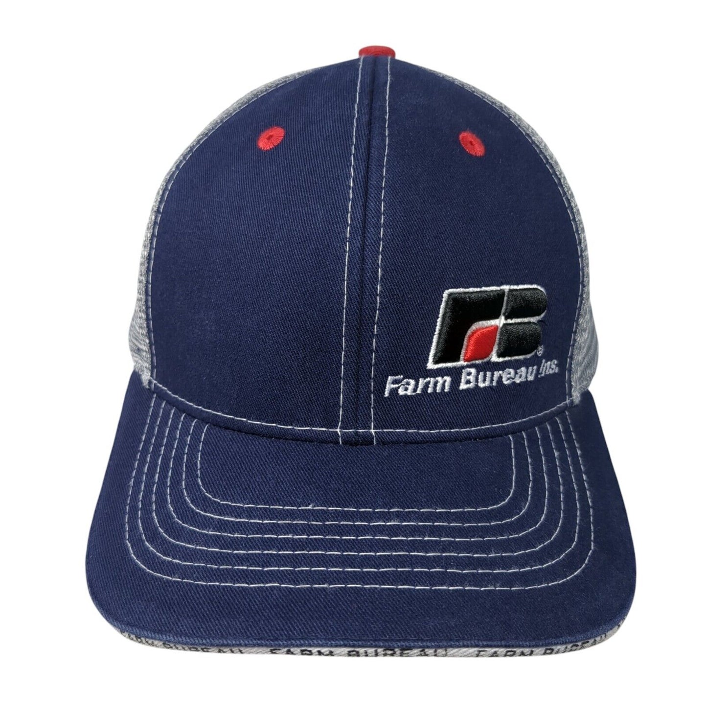 Farm Bureau Ins Snapback Mesh Back Trucker Hat Blue One Size Buck's Bags