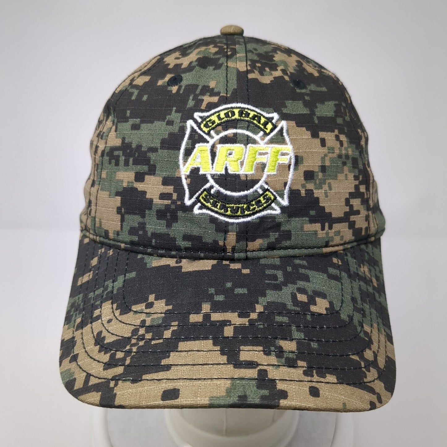 ARFF Global Services Strapback Hat Camouflage OS Adjustable Embroidered Otto
