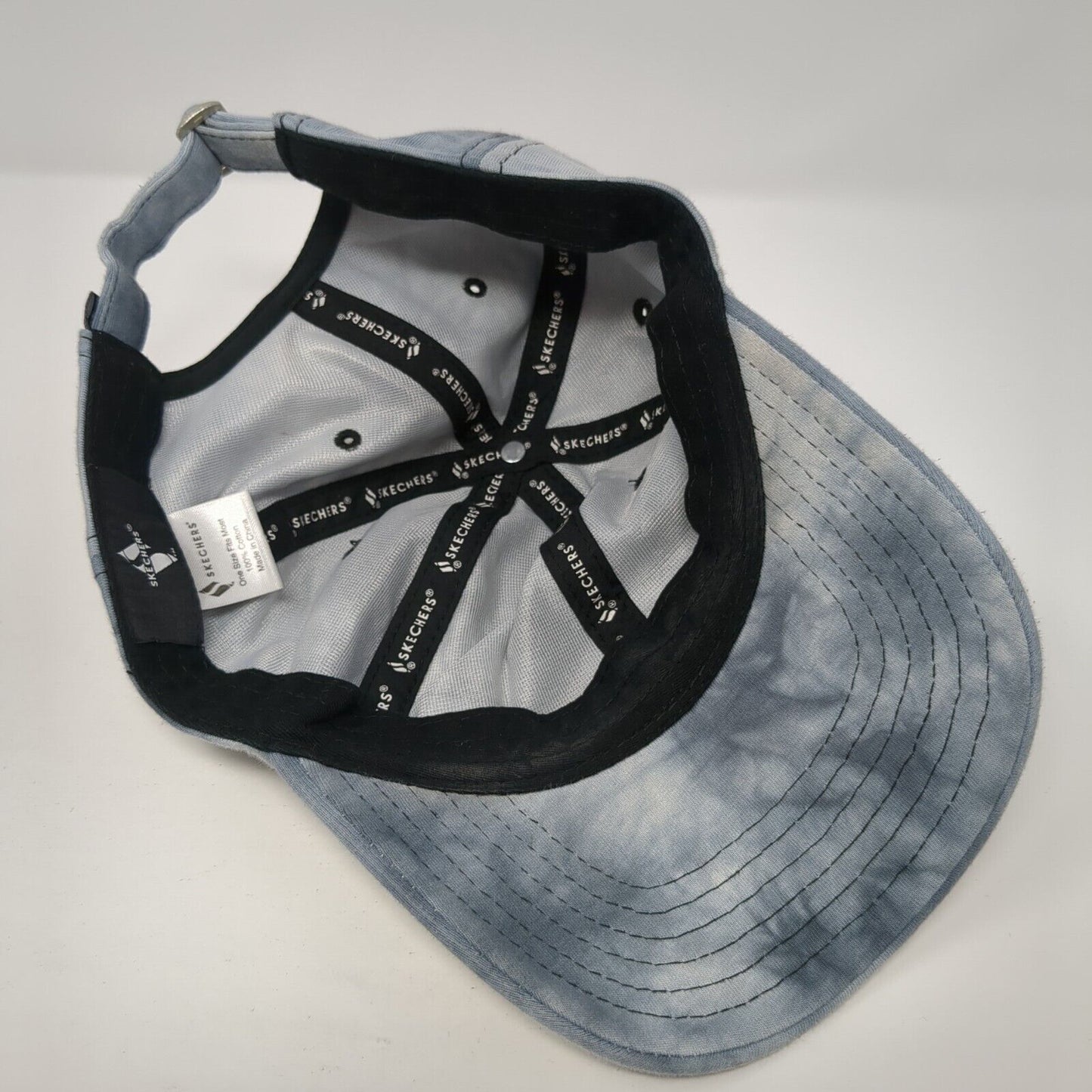 Skechers Slideback Hat Gray One Size Adjustable Diamond S Logo Tie Dye
