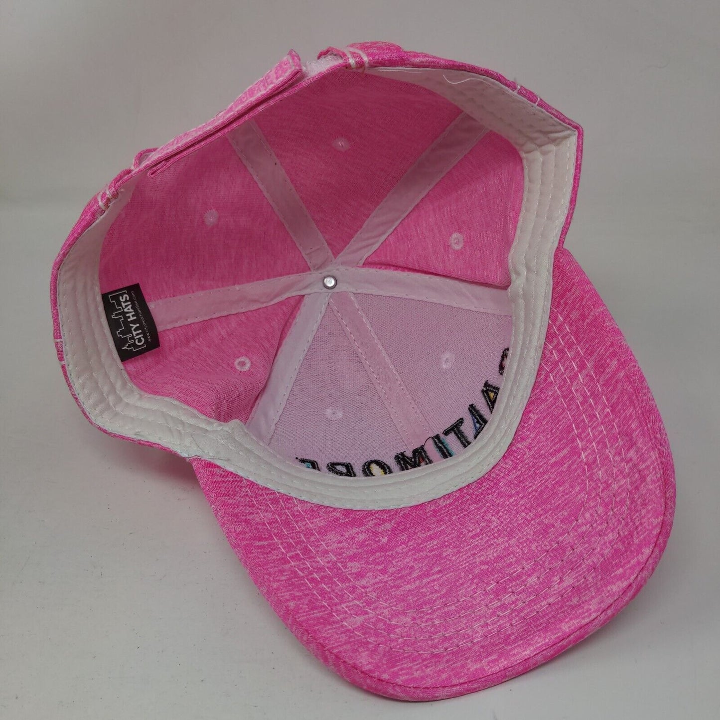 Baltimore Strapback Hat Pink One Size Embroidered 6 Panel City Hats