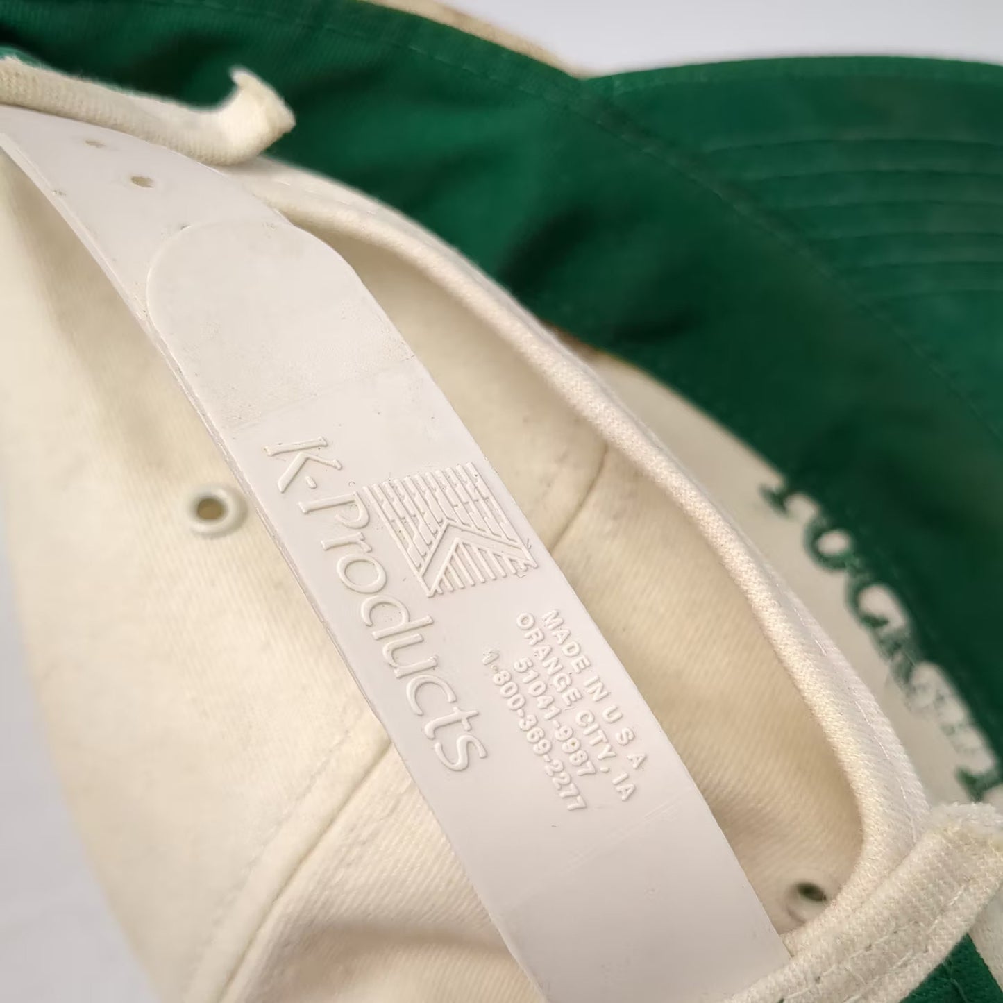 K-Products Thimet Lock 'n Load 5 Panel Hat White Green One Size Vintage USA