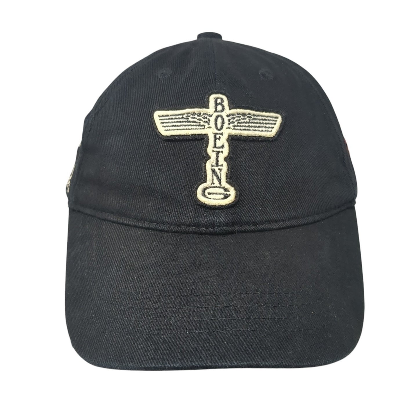 Boeing B17 Flying Fortress Strapback Baseball Cap Black OS Adjustable Red Canoe