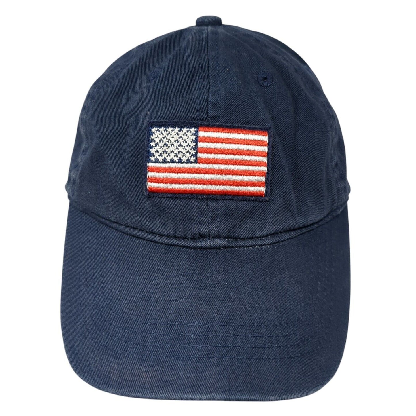 USA Flag Slideback Hat Blue One Size Adjustable Embroidered Patriotic Old Navy