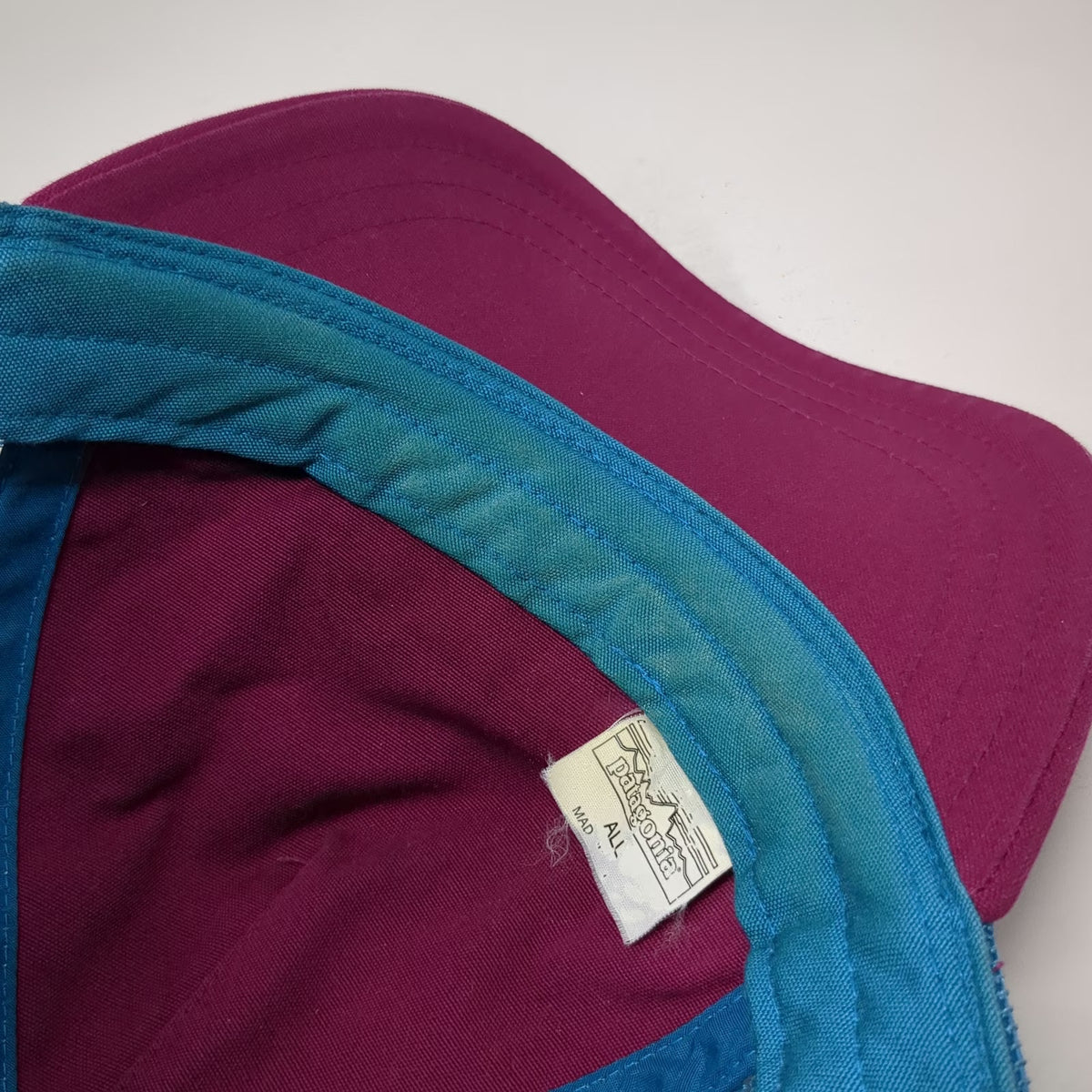 Patagonia Trucker Hat White Purple Blue One Size Mesh Back Snapback Logo Patch