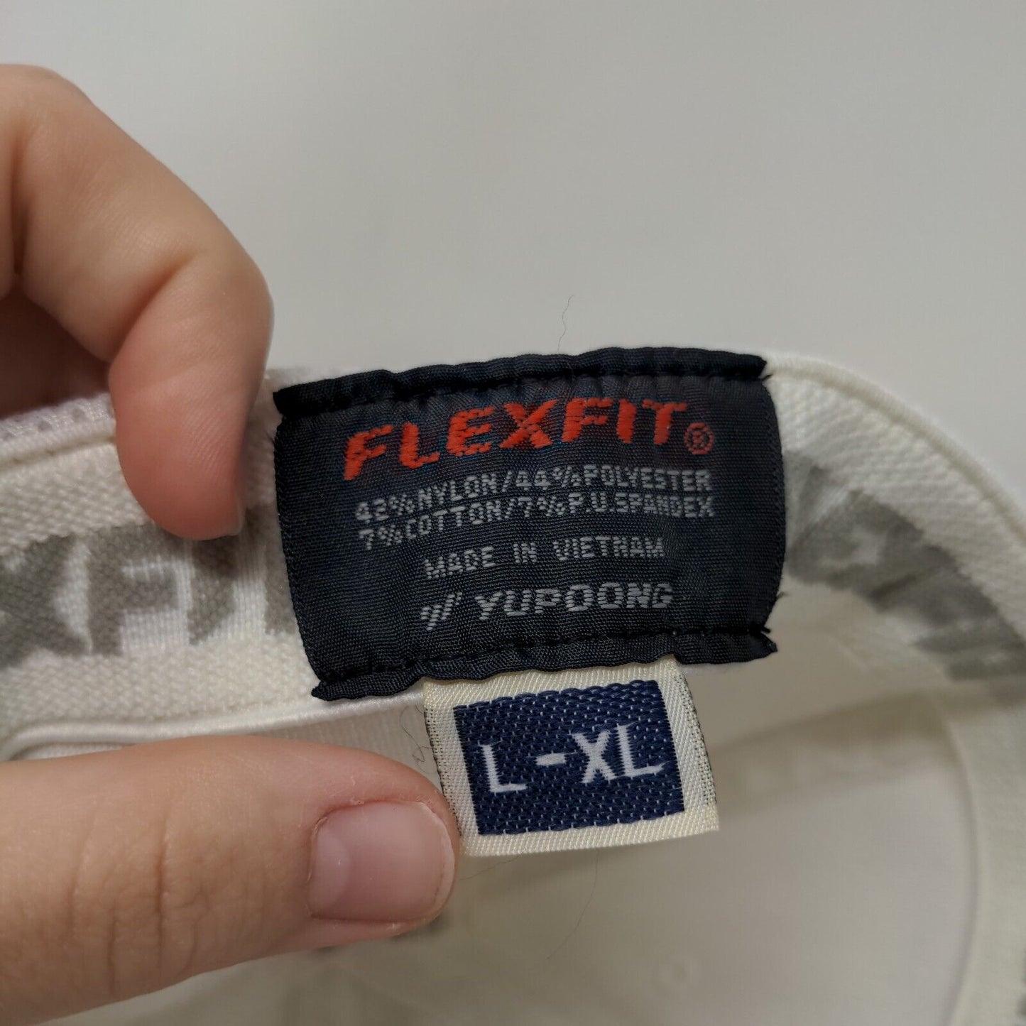 Trinity Solar Fitted Hat White L/XL Breathable Mesh Flexfit 6 Panel Yupoong