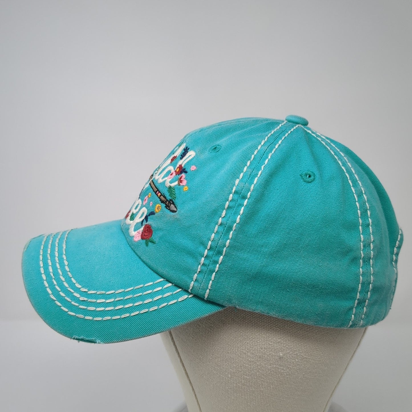 Wild & Free Strapback Baseball Cap Blue One Size Adjustable Embroidered KB ETHOS