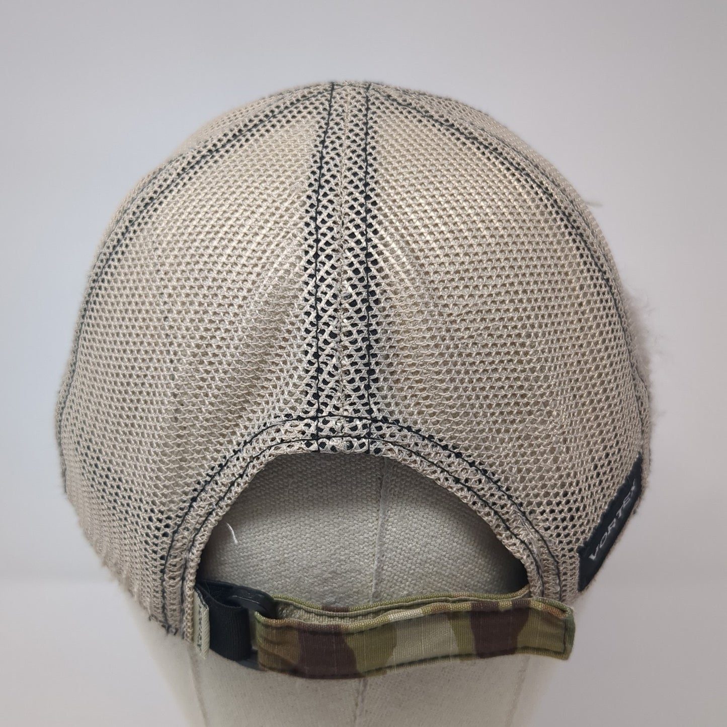 Vortex Logo Patch Strapback Mesh Back Trucker Hat Multi One Size Camo