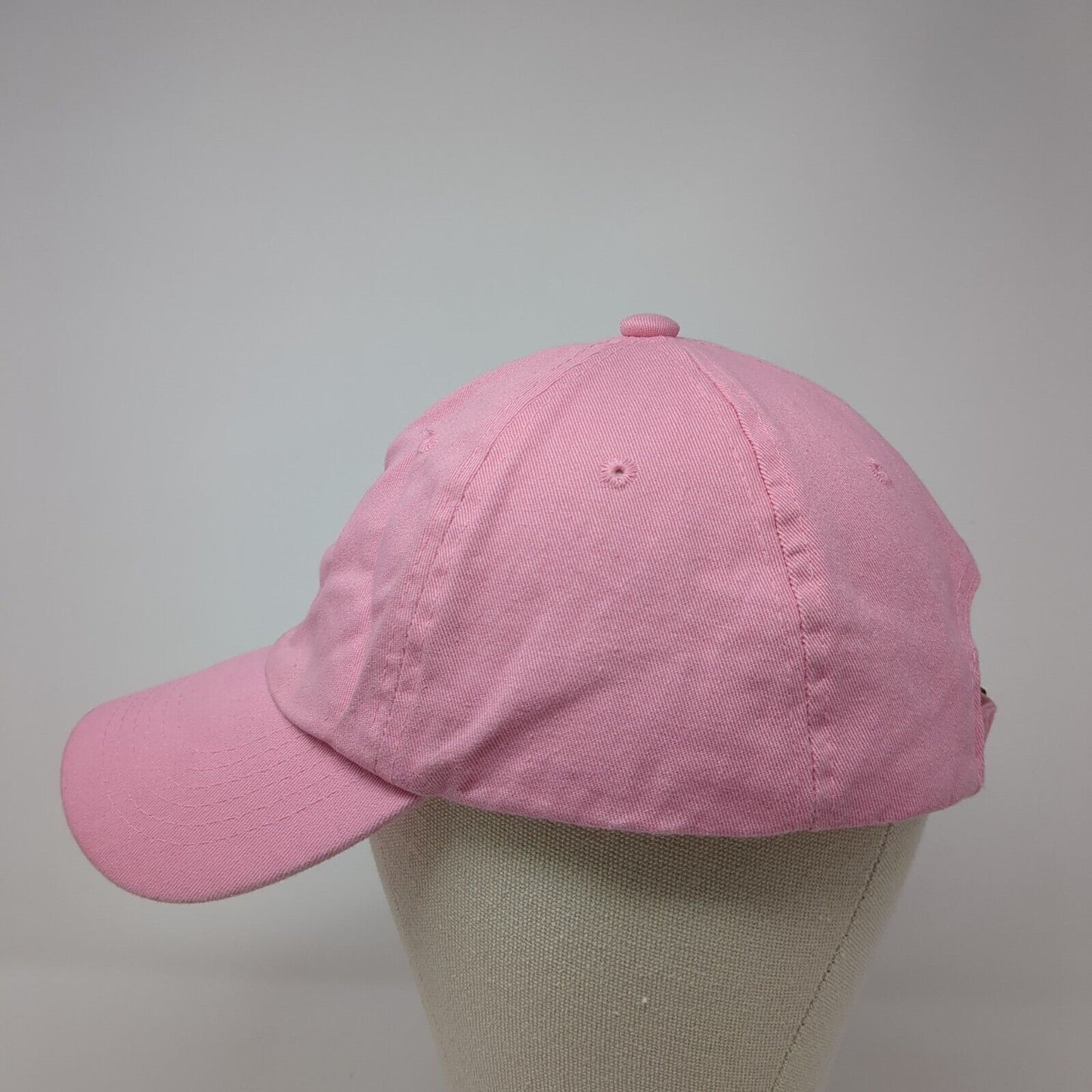 Unbranded Slideback Hat Pink One Size Adjustable Vented Holes 6 Panel Cotton