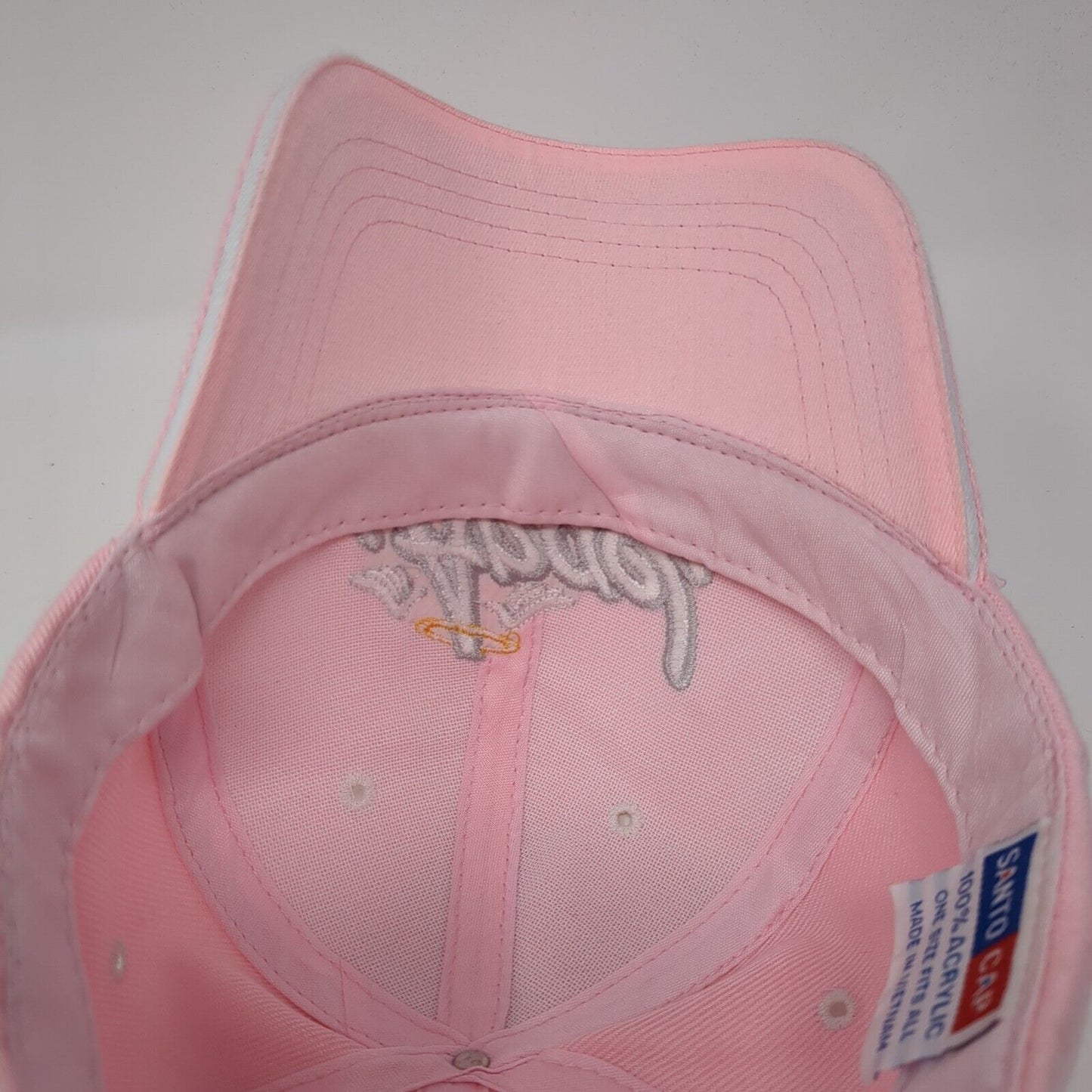 Angel Strapback Hat Pink One Size Adjustable Embroidered Santo Cap