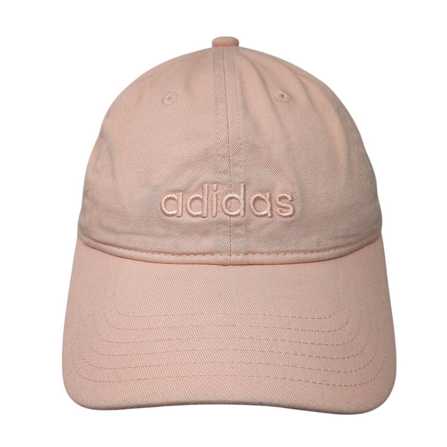 Adidas Strapback Hat Pink One Size Adjustable Embroidered 6 Panel Cotton