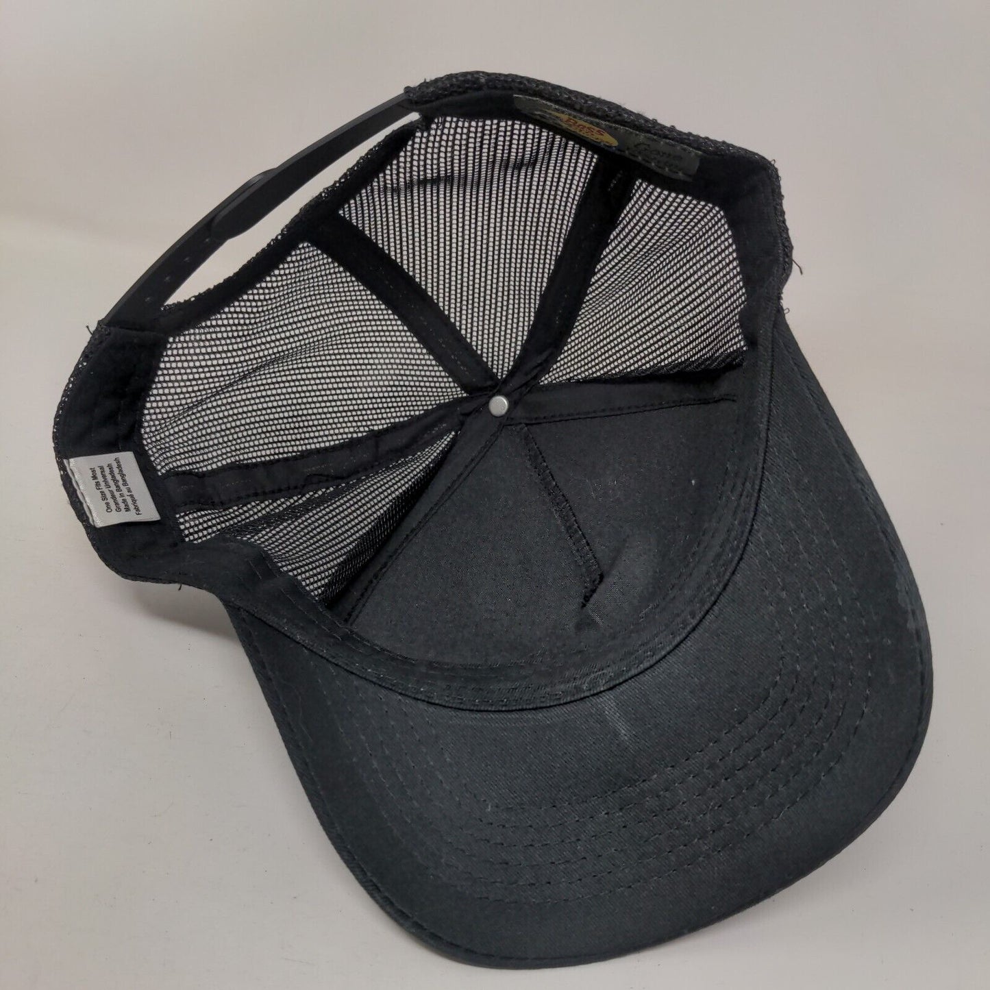 Bass Pro Shops Snapback Mesh Back Trucker Hat Black OSFM Gone Fishing