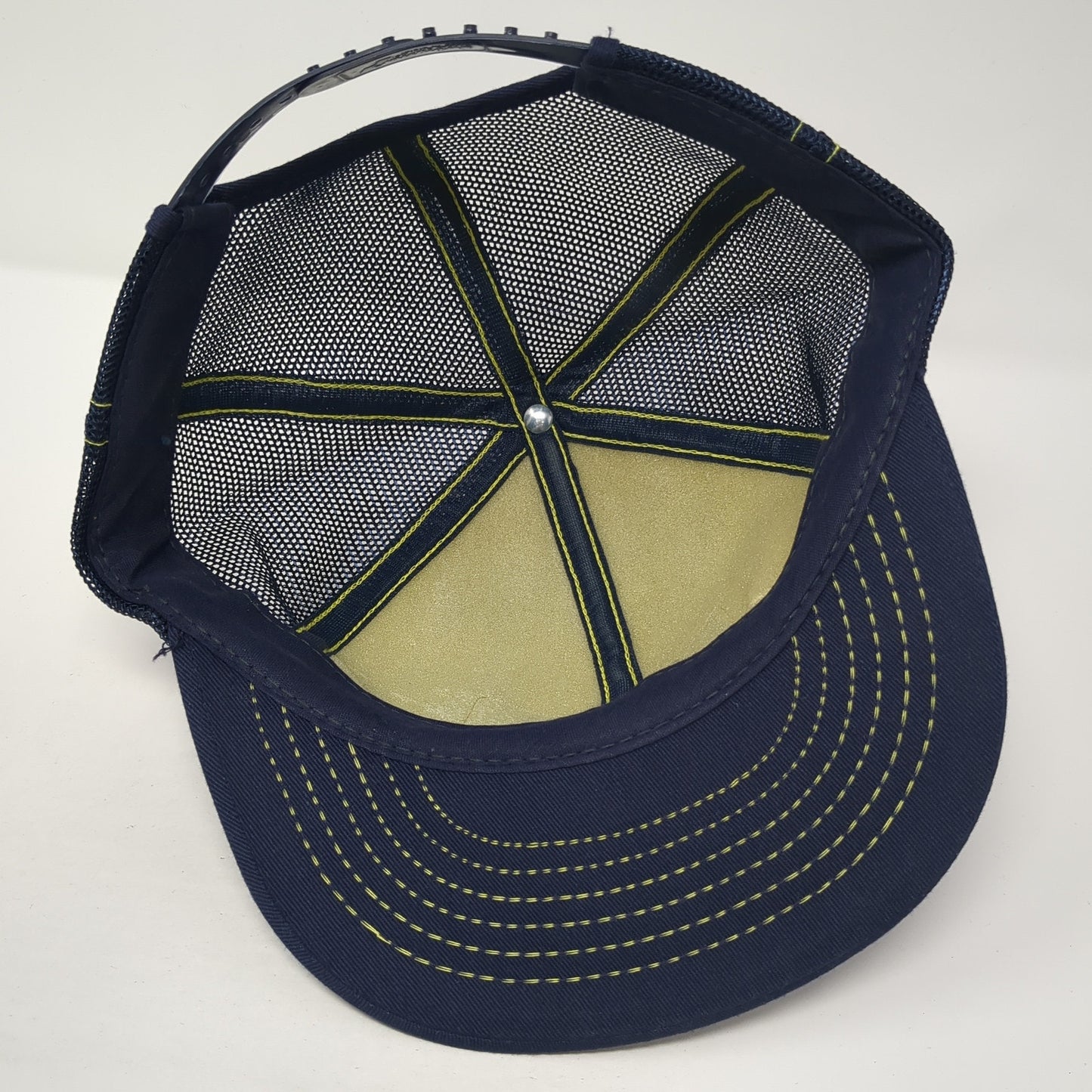 Bandoy Snapback Trucker Hat Blue One Size Adjustable Embroidered Mesh Back