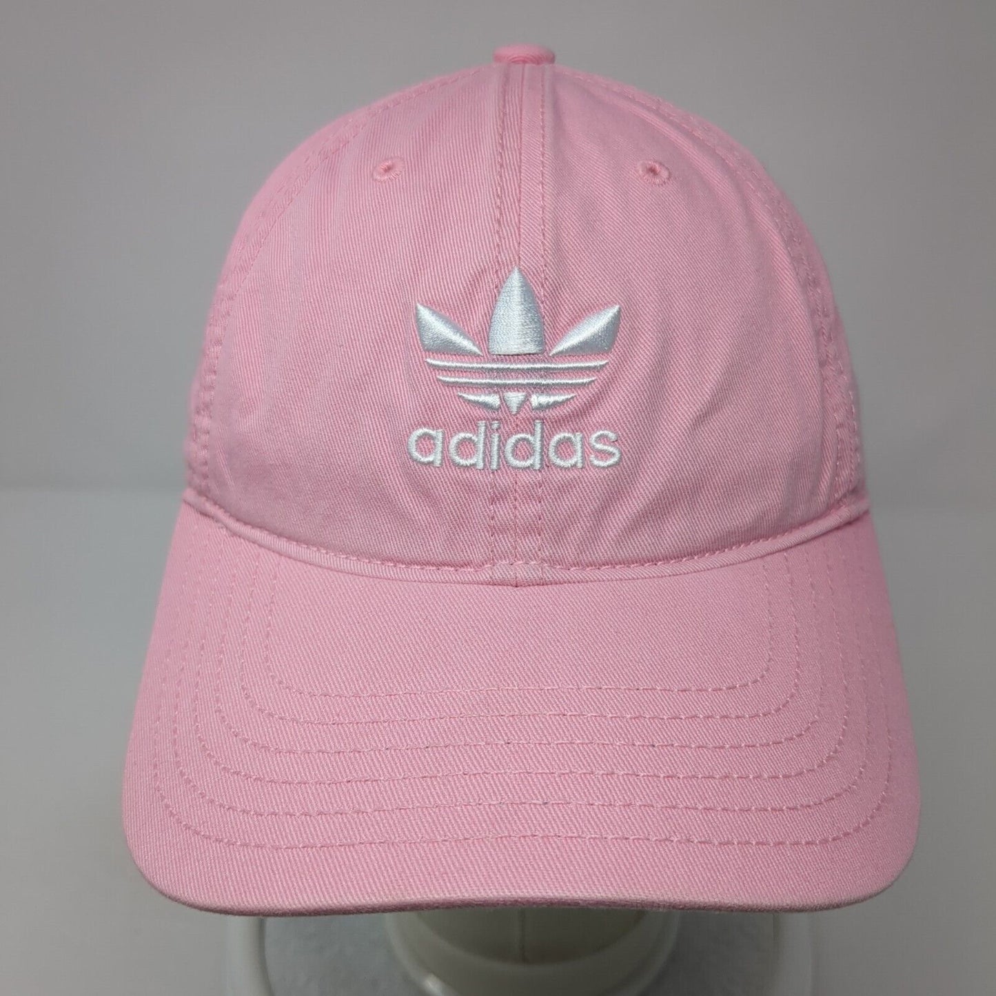 Adidas Slideback Hat Pink One Size Adjustable Embroidered Trefoil Cotton