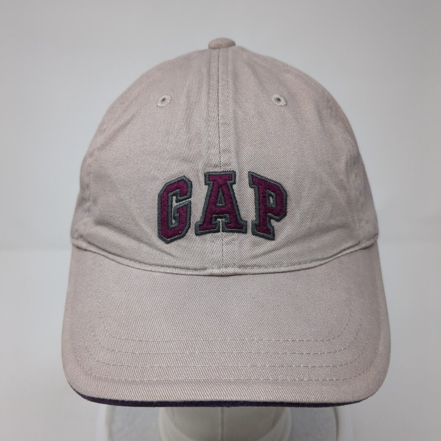Gap Slideback Hat Brown S/M Embroidered Spell Out Adjustable 6 Panel