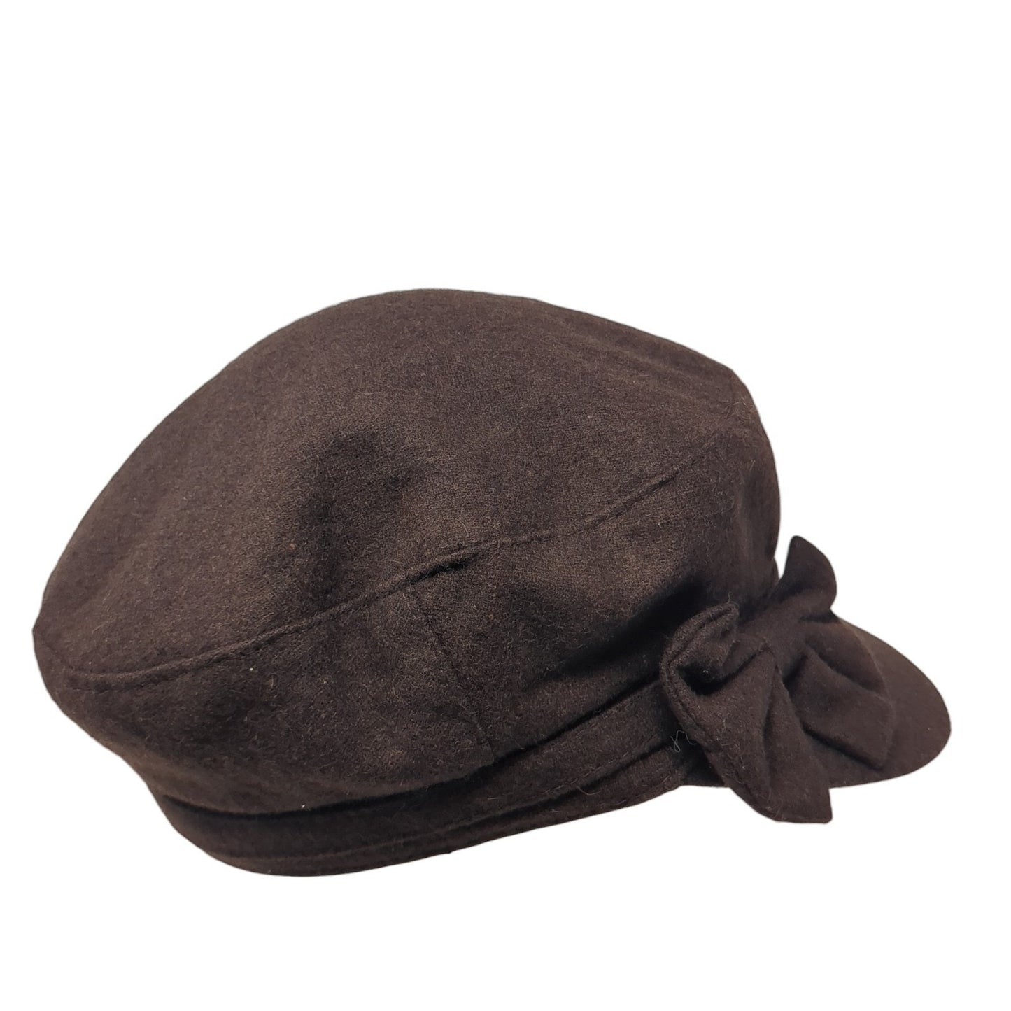 Ann Taylor LOFT Cadet Army Cap Brown One Size Bow Tie Lightweight Blank