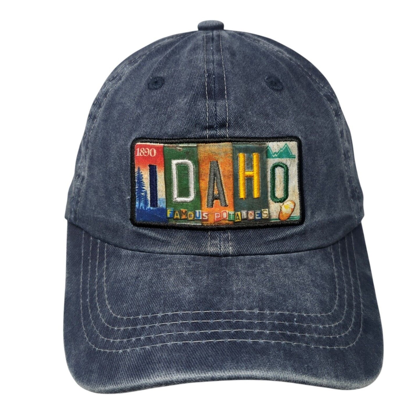 Idaho Famous Potatoes Slideback Hat Blue One Size Embroidered 6 Panel