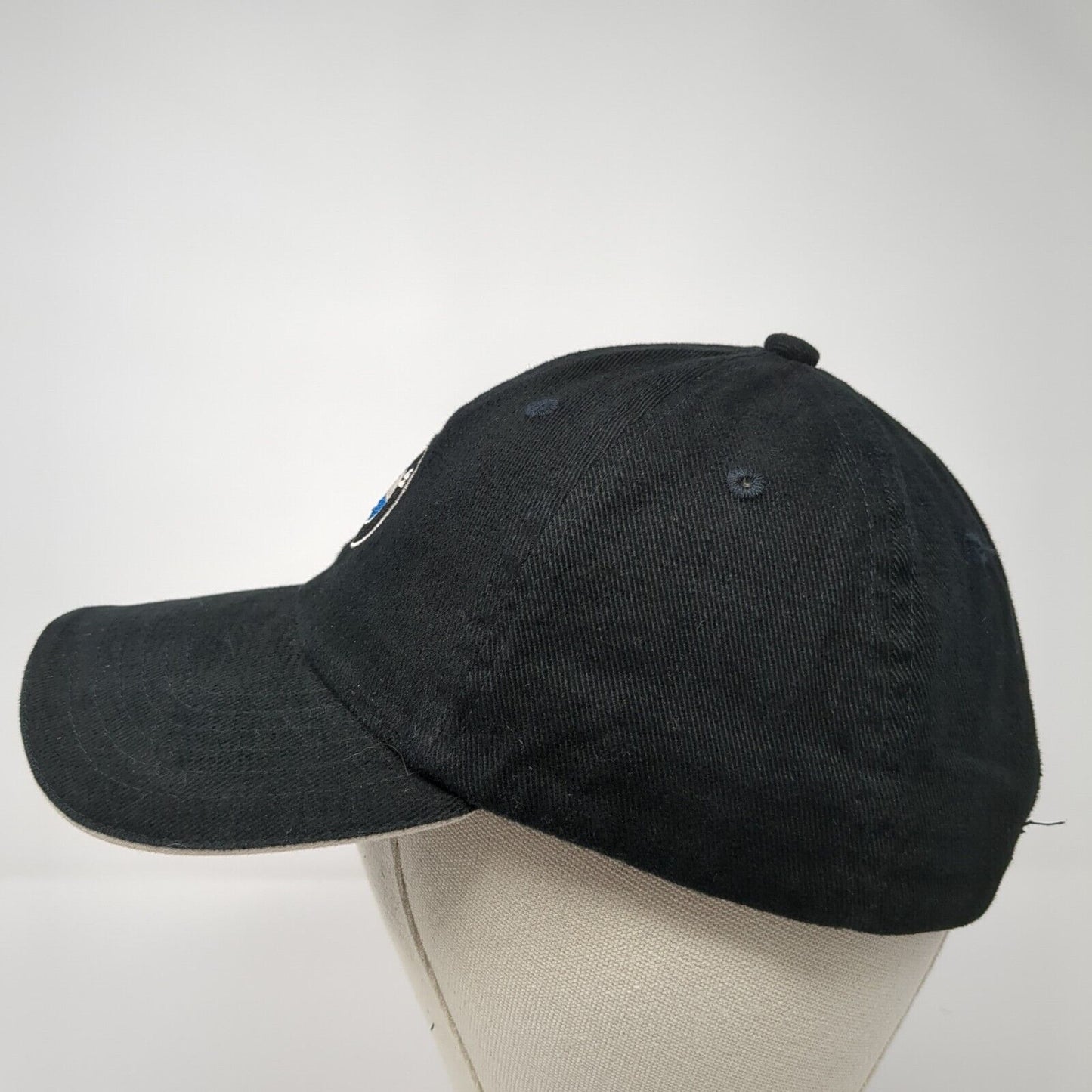 BMW Slideback Hat Black One Size Adjustable Embroidered Vented Holes 6 Panel