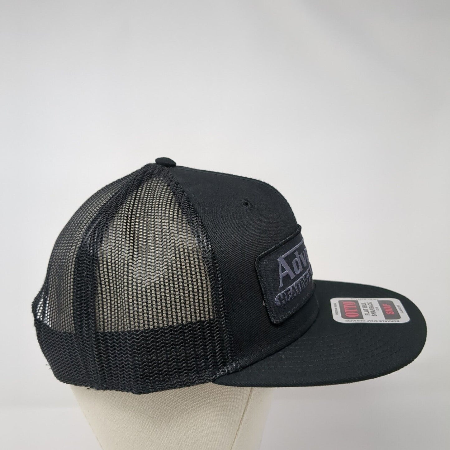 Advanced Heating & Cooling Snapback Trucker Hat Black One Size Flat Bill
