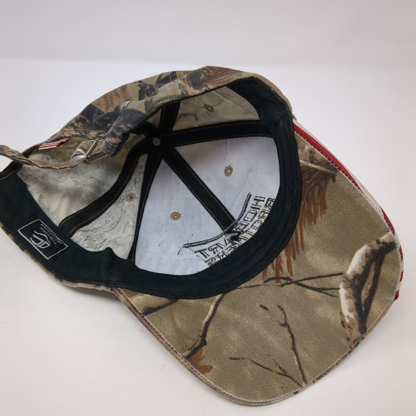 Hobart Brothers USA Flag Slideback Hat Camouflage OS Patriotic Outdoor Cap