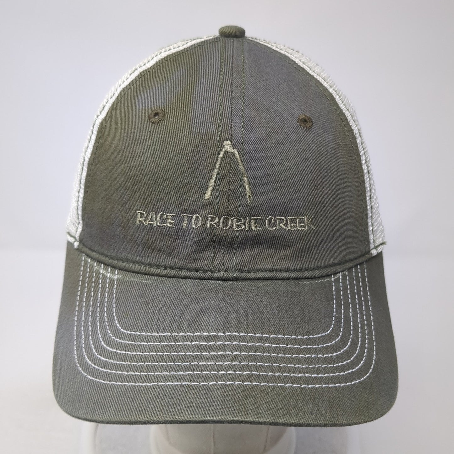 Race To Robie Creek Strapback Mesh Back Trucker Hat Gray One Size District