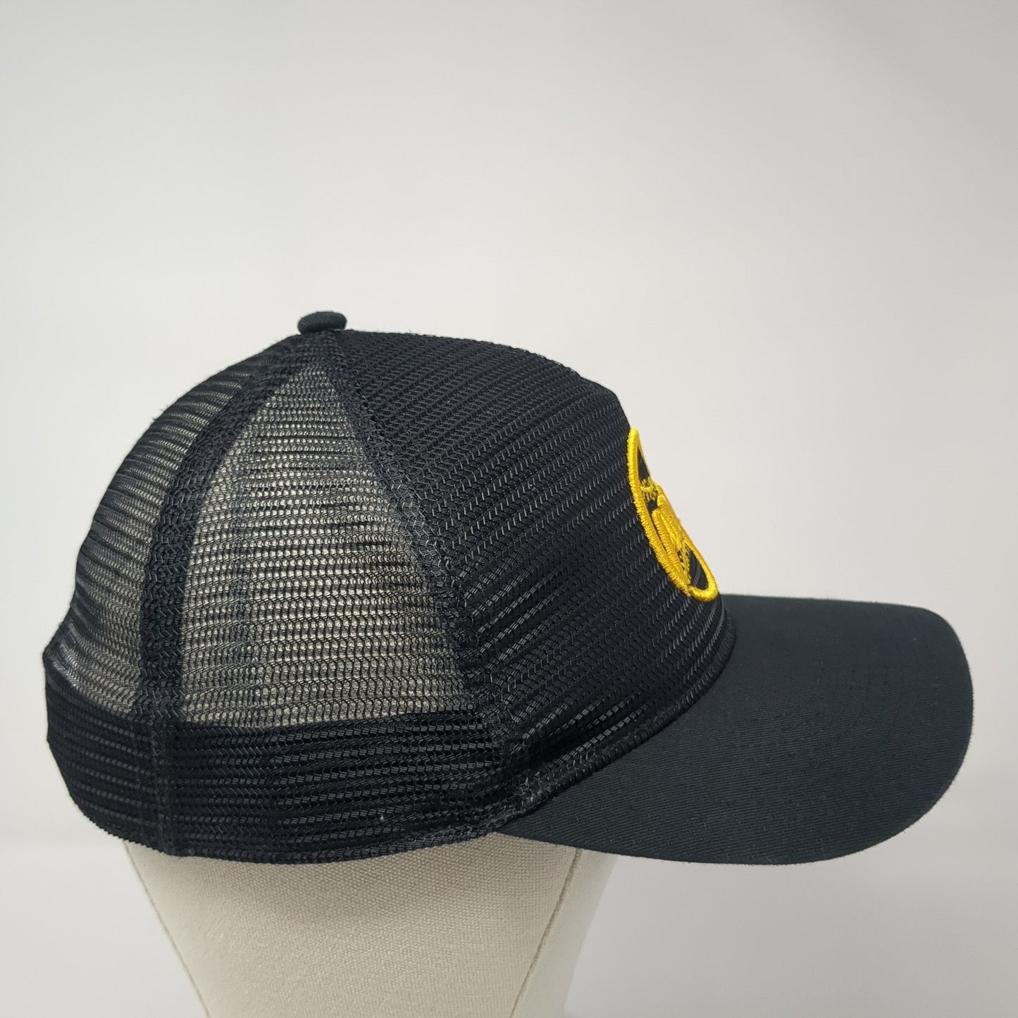 ADG Baseball Snapback Mesh Back Trucker Hat Black One Size Adjustable