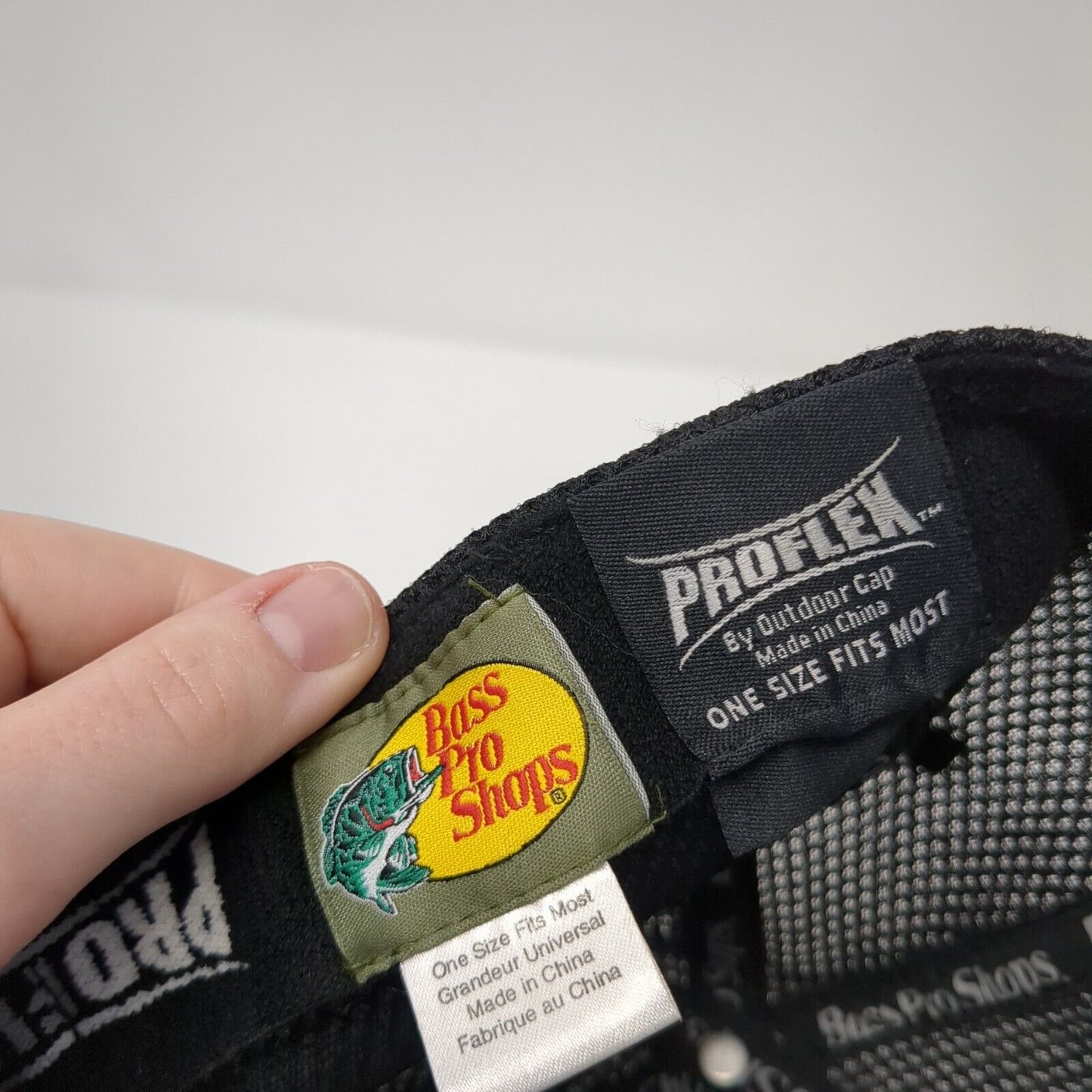 Bass Pro Shops Fitted Trucker Hat Black One Size Proflex Mesh Back Outdoor Cap