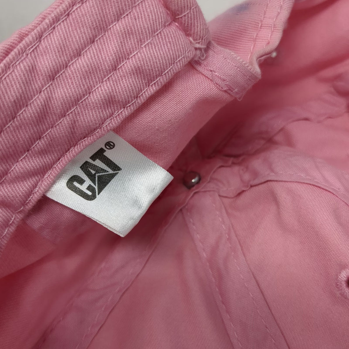 Caterpillar Baseball Cap Pink One Size Script Logo Cotton Slideback Hat