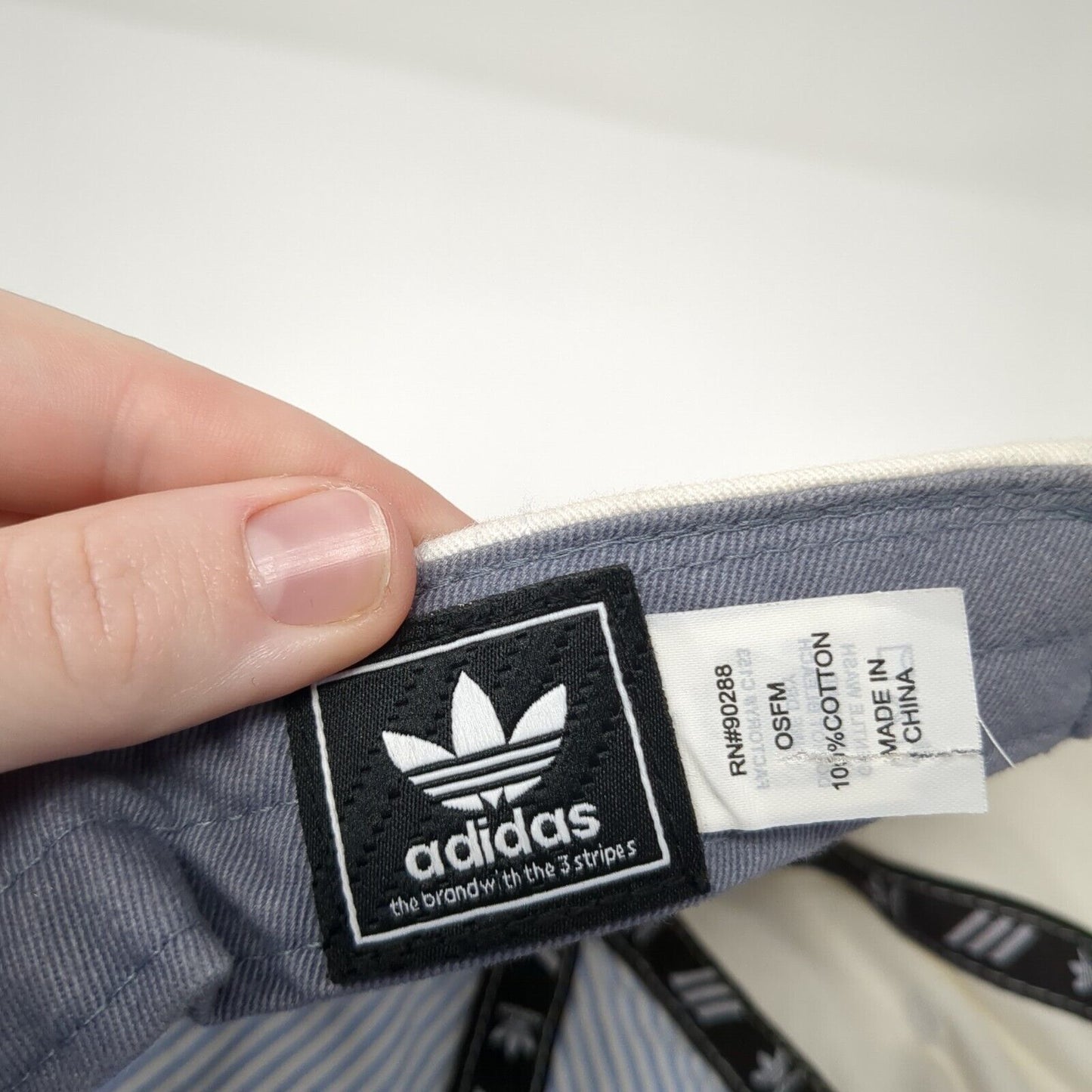 Adidas Slideback Hat White One Size Adjustable Embroidered Trefoil Cotton