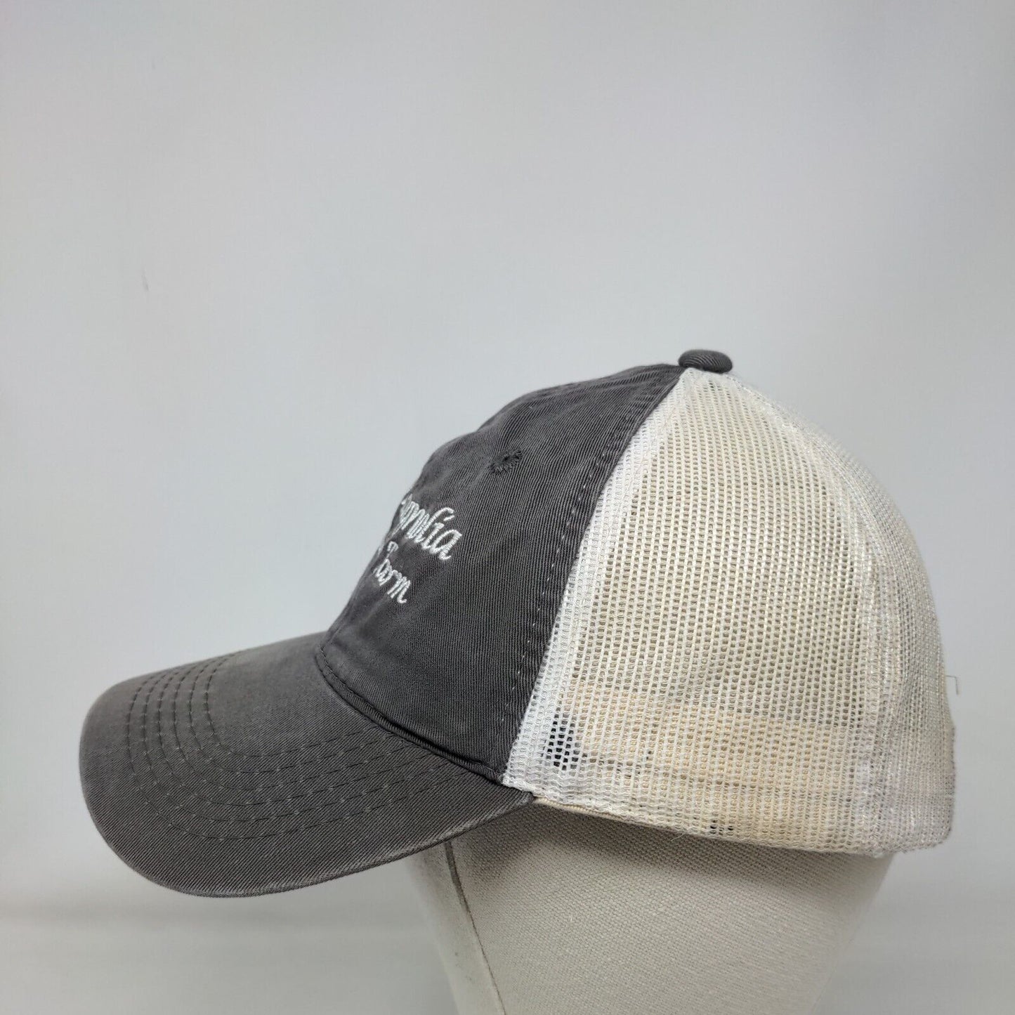Magnolia Sod Farm Strapback Mesh Back Trucker Hat Gray OSFM Colorblock