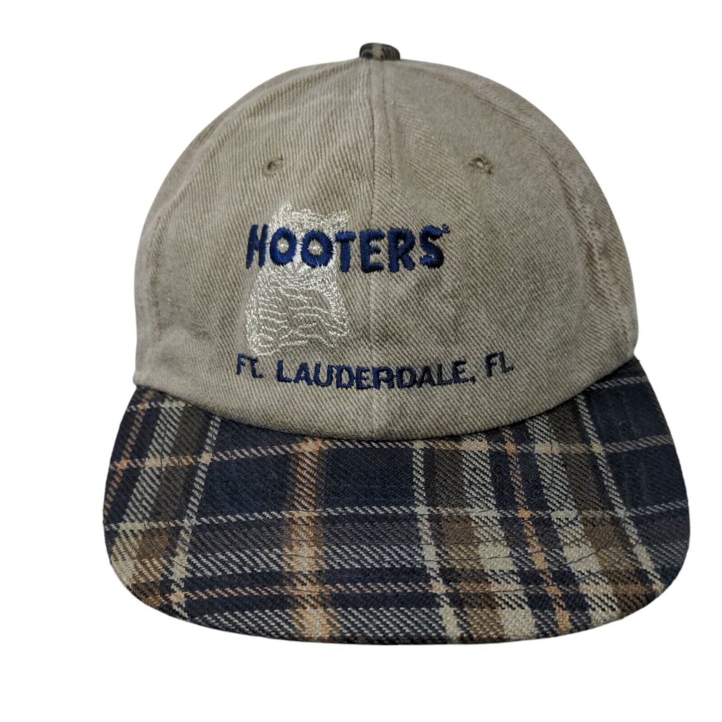 Hooters Ft. Lauderdale FL Slideback Hat Multi OSFA Plaid Adjustable