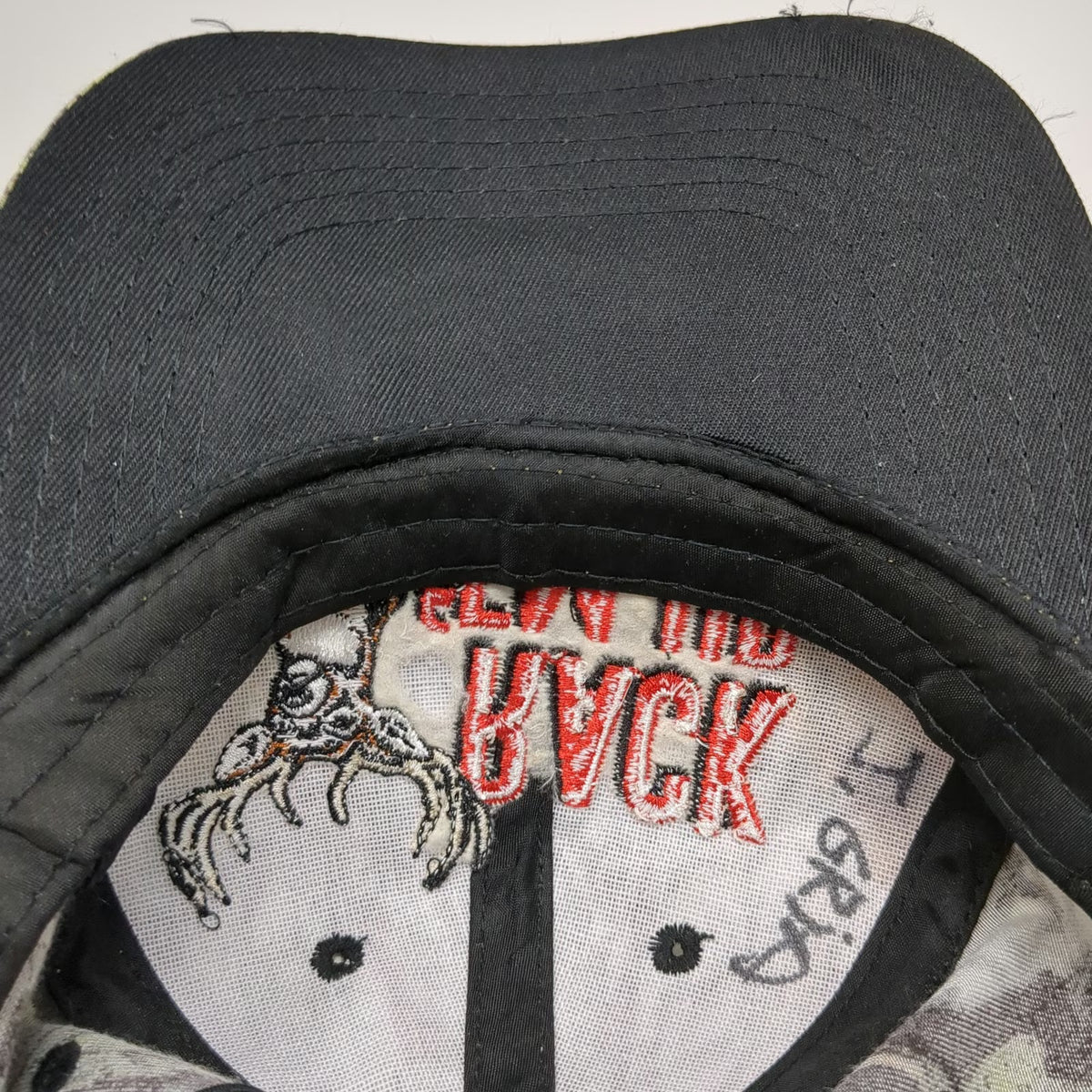 Green Camouflage Baseball Cap OSFM Rack Em Up Buck Deer Hunting Strapback Hat