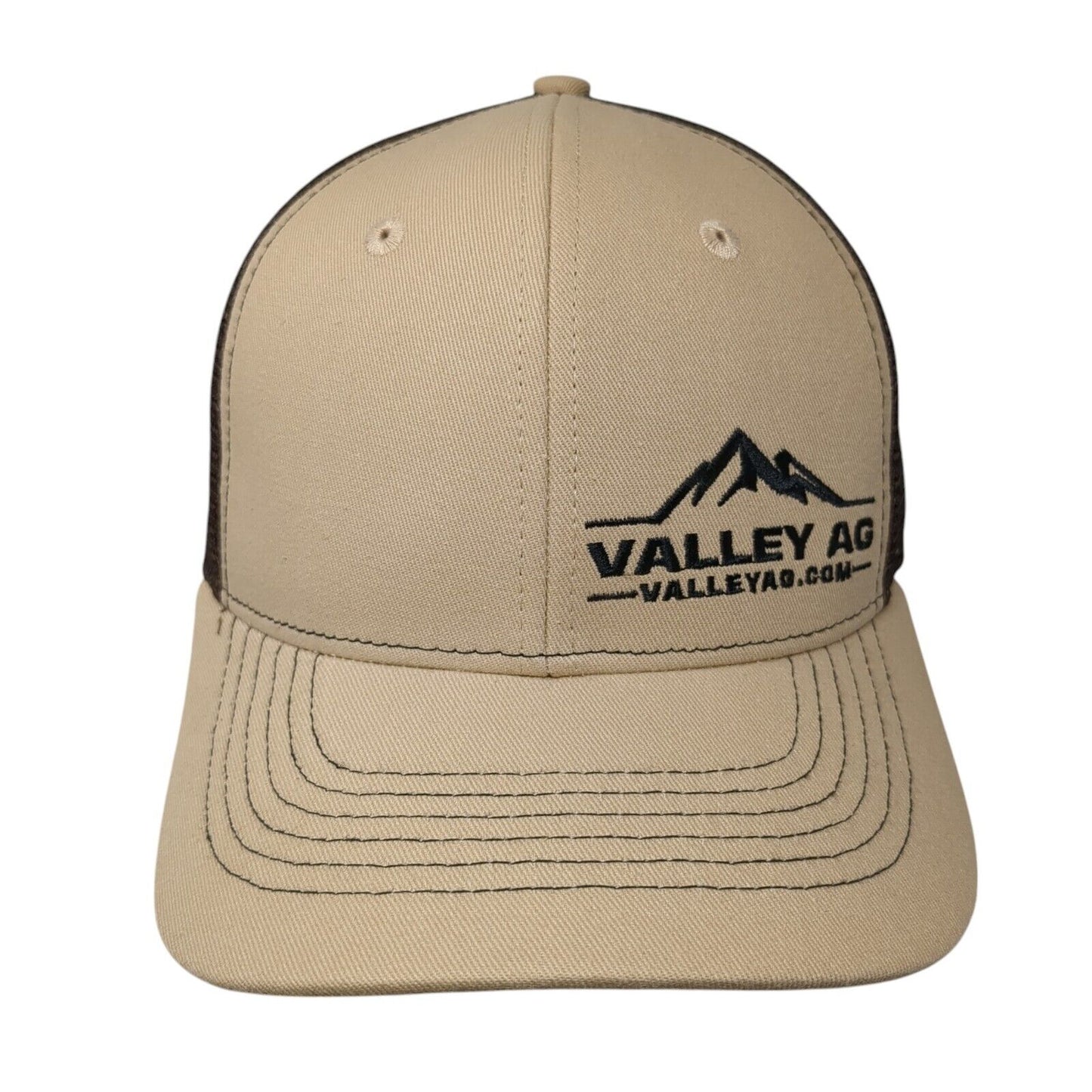 Valley AG Snapback Trucker Hat Tan OS Adjustable Mesh Back 6 Panel Vie Gear