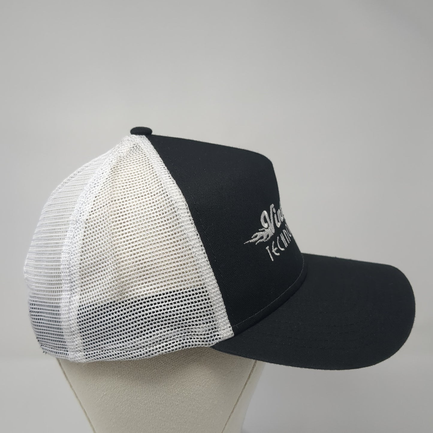 Vintage Technologies Snapback Mesh Back Trucker Hat Black One Size New Era